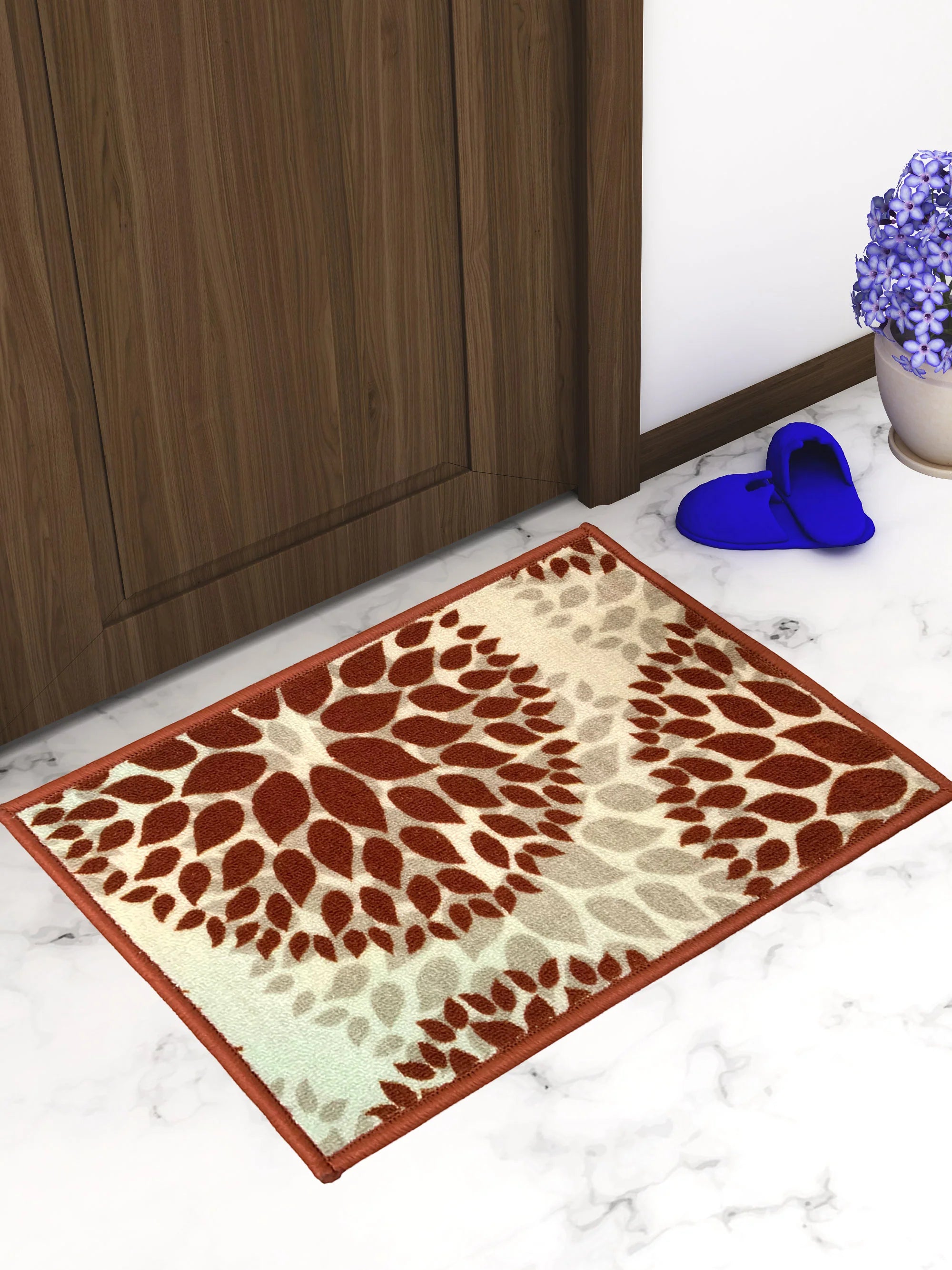 Athom Living Drop Beige Premium Anti Slip Printed Door Mat