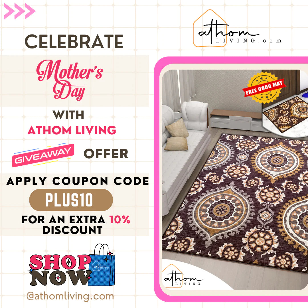 Athom Trendz Persian Brown Premium Anti Skid Carpet 150x240 Cm