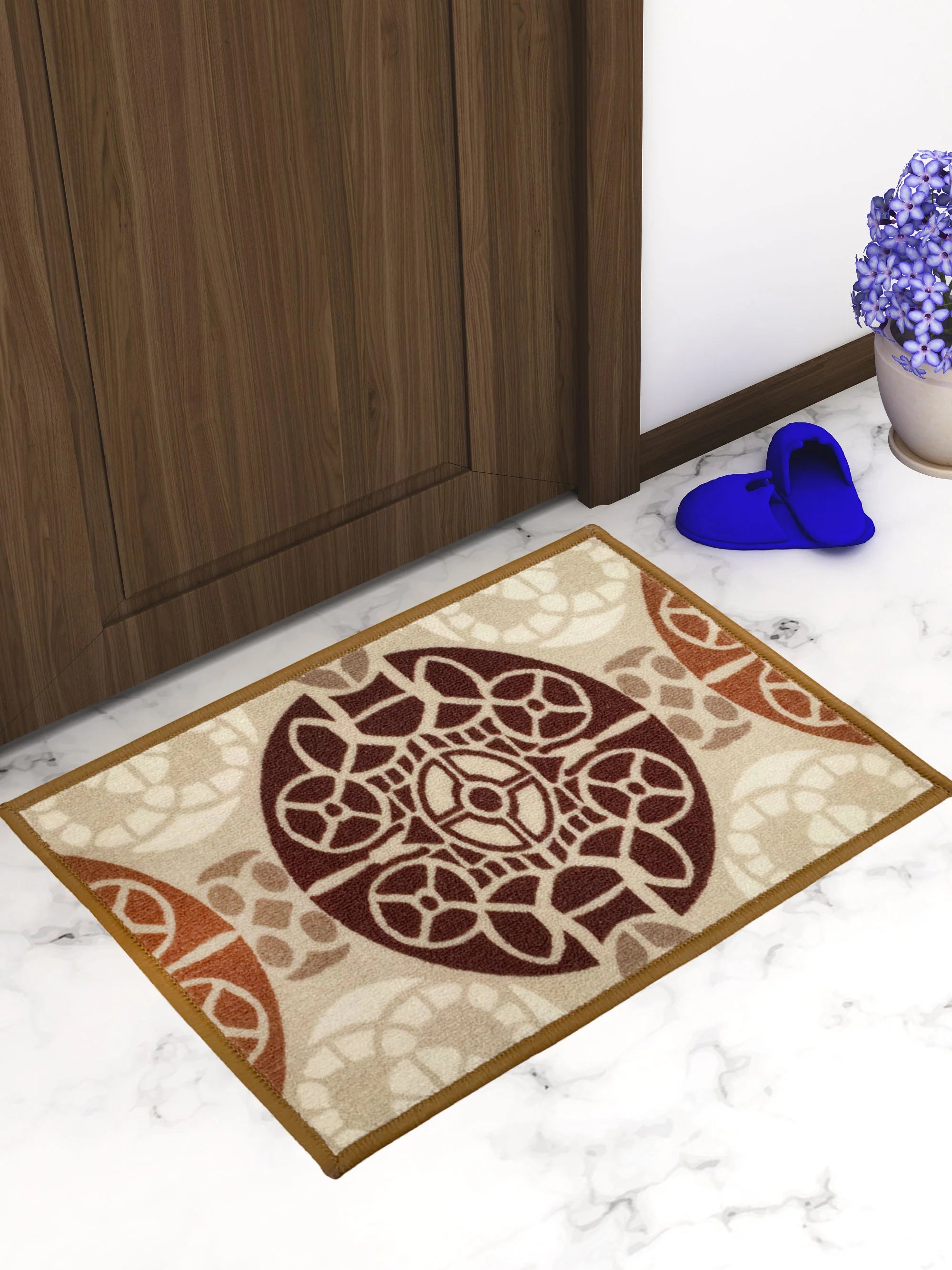 Athom Living English Beige Premium Anti Slip Printed Door Mat