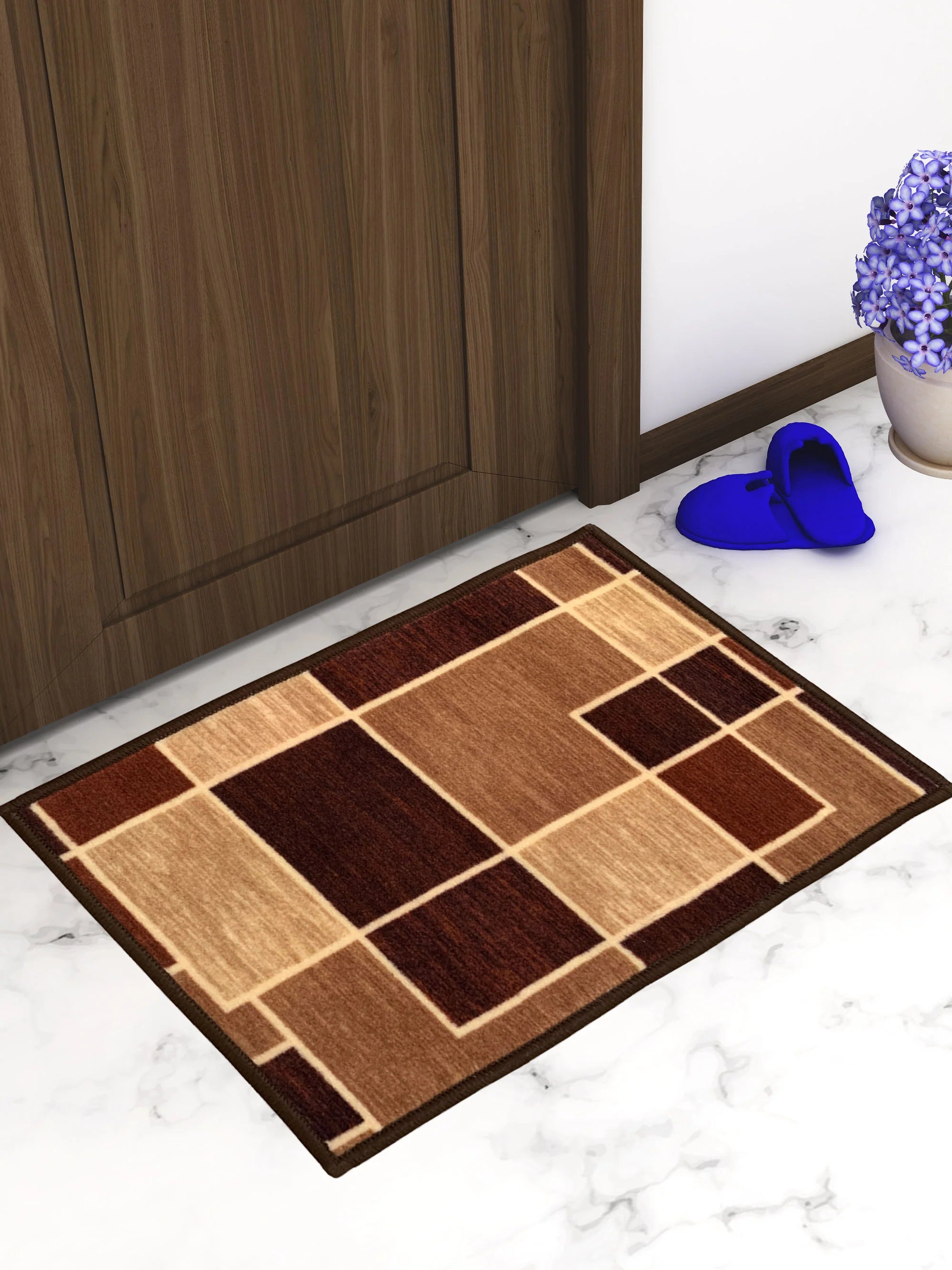 Athom Living Block Printed Premium Anti Slip Printed Door Mat