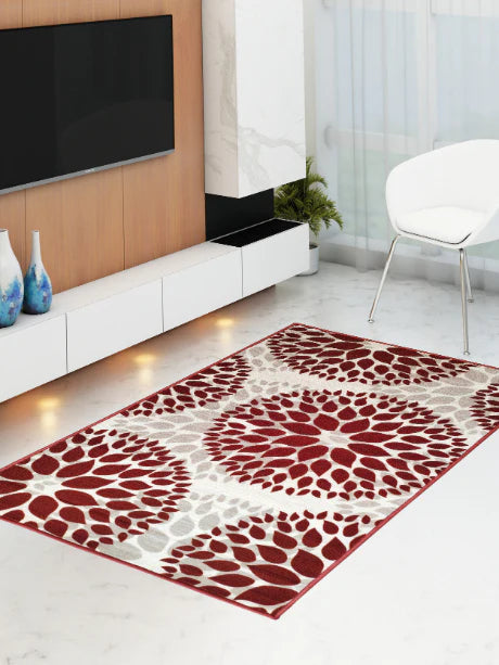 Athom Living Drop Beige Premium Anti Slip Printed Carpet