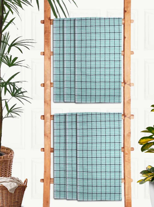Athom Living Premium Bath Towel 75 x 650 cm Pack of 6 Waffle Towel,Ultra Absorbent, Quick Dry, and Durable - Ideal for Spa, Gym, and Everyday Use, Green color
