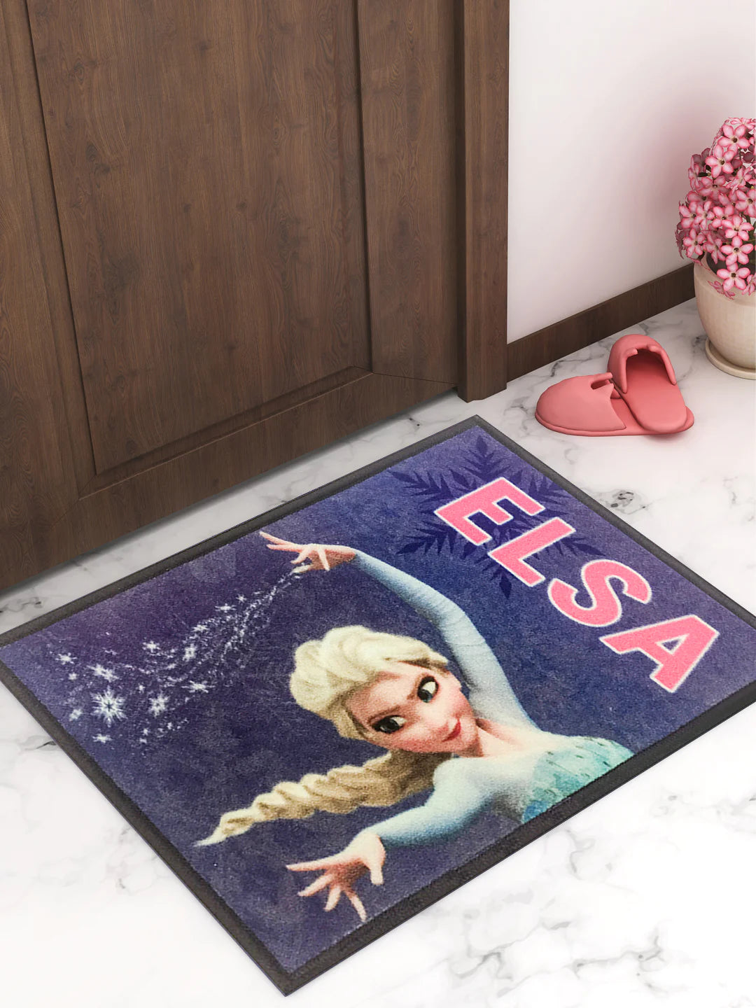 Step into the Enchanting World of Frozen with Disney's Elsa Blue Kids Door Mat