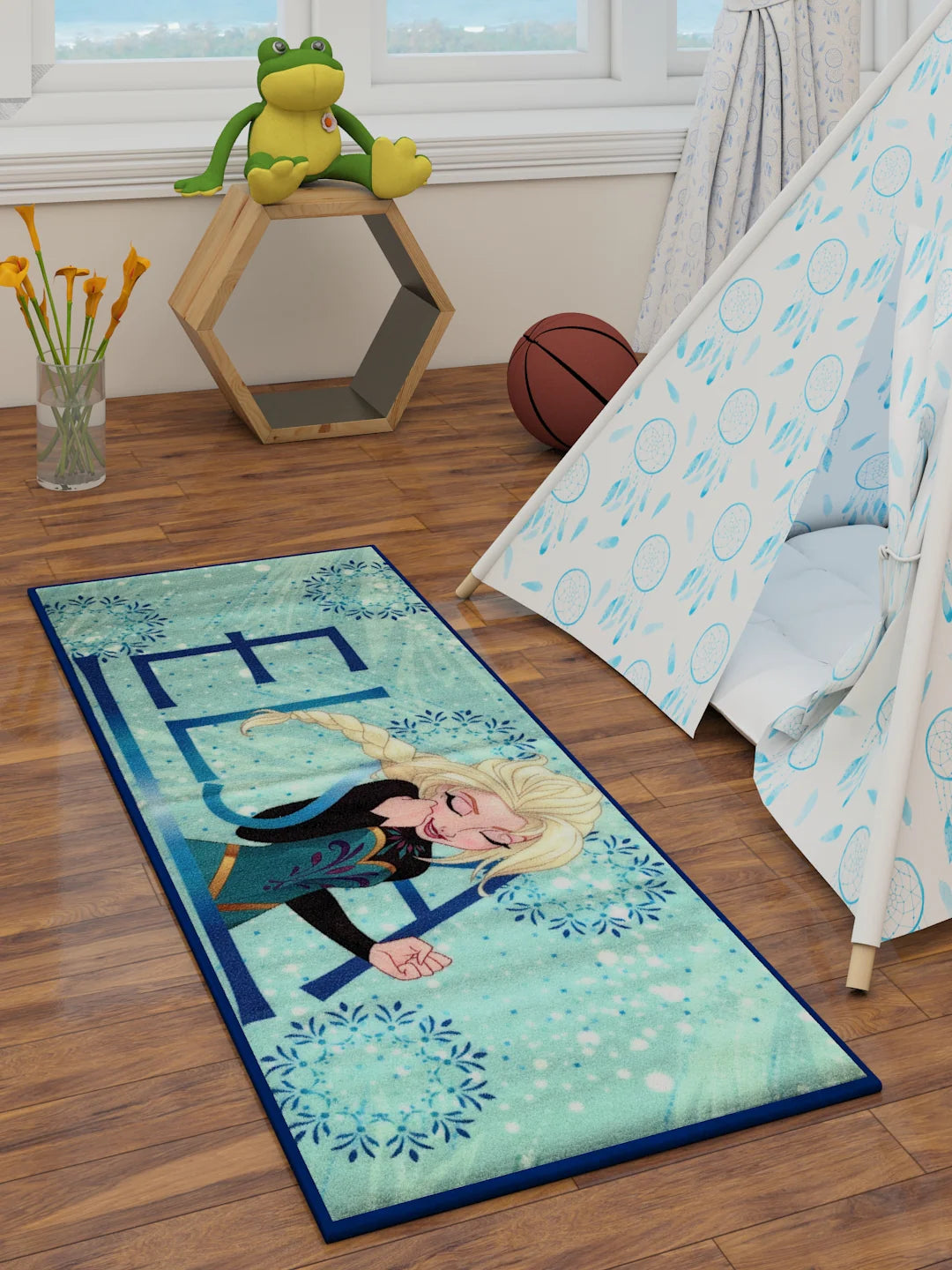 Disney Frozen Elsa Blue Runner Carpet 2ft X 4.5ft