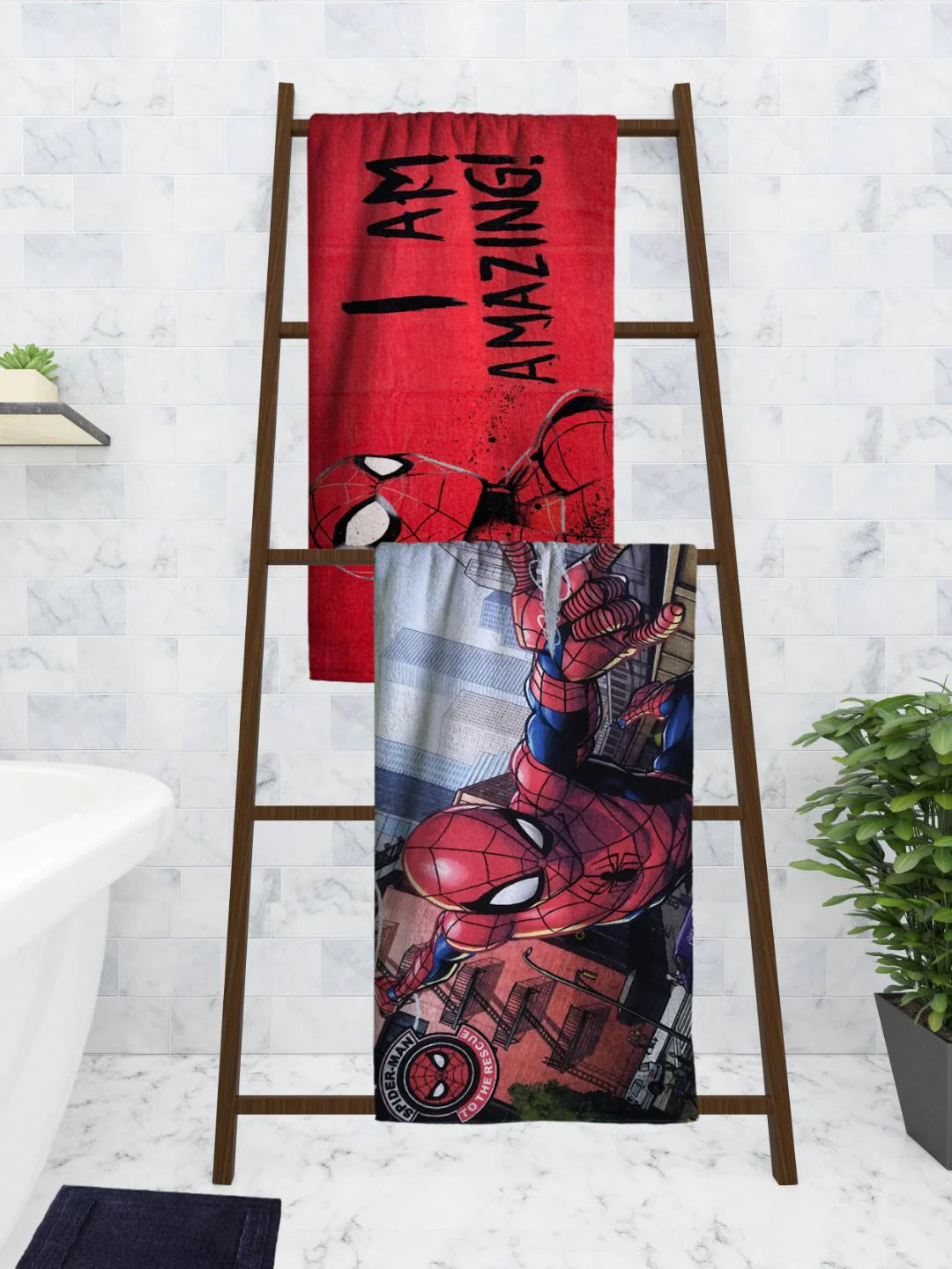 Athom Trendz Marvel I Am Amazing Spiderman Kids Bath Towel 60x120 Cm Pack Of 2