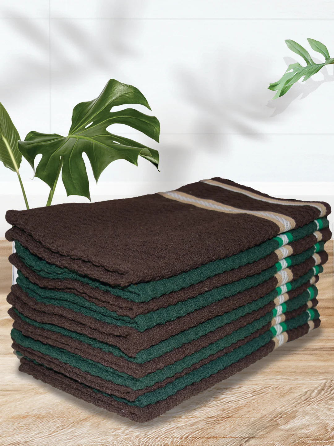 Athom Living Popcorn Textured Solid Cotton Hand Towel Multicolor 35x55 Cm Set Of 12