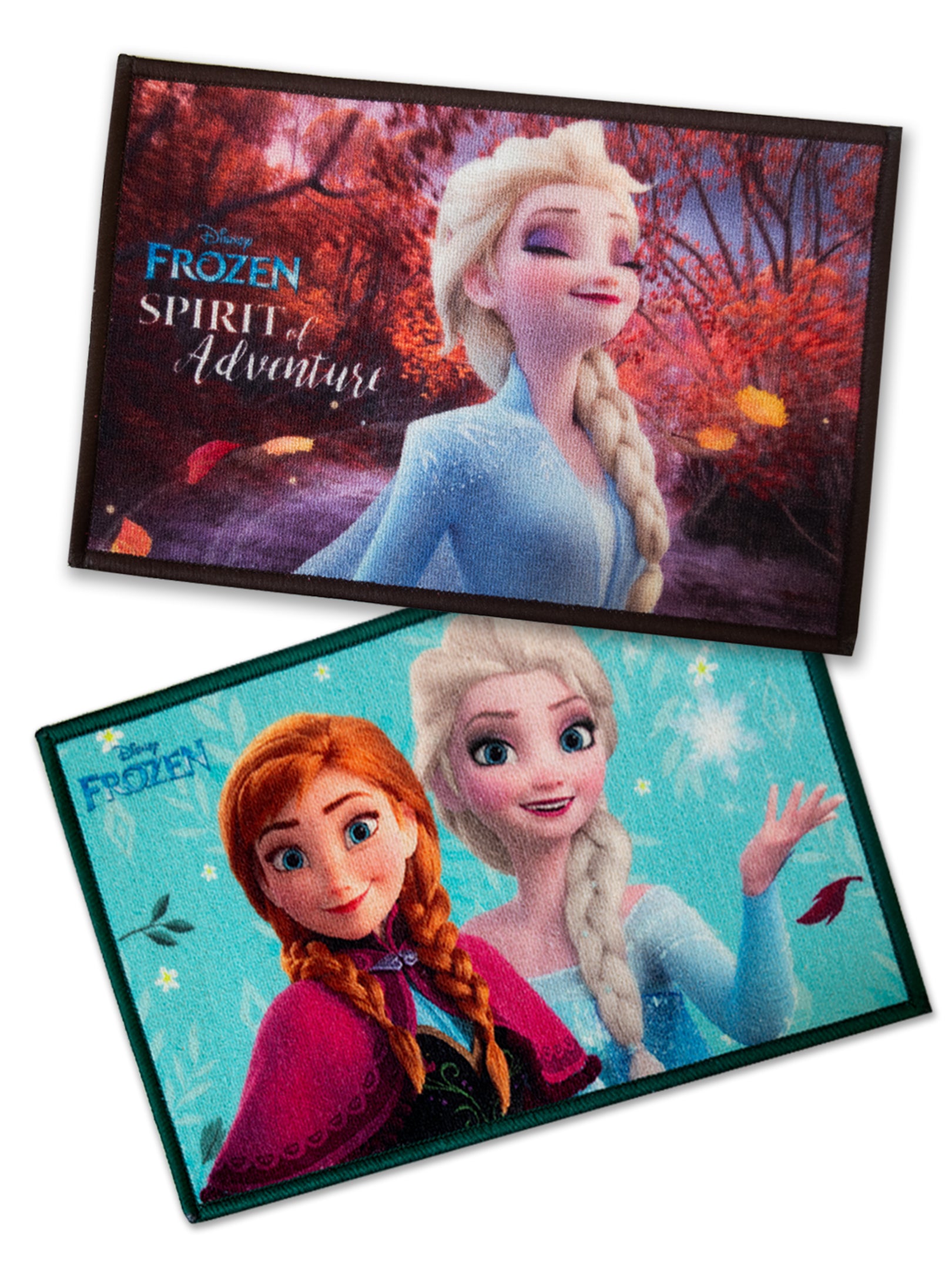 Disney Frozen themed kids doormat by Athom Living, featuring Anna & Elsa design. Premium nylon, anti-skid latex backing, 37x57 cm, pack of 2.
