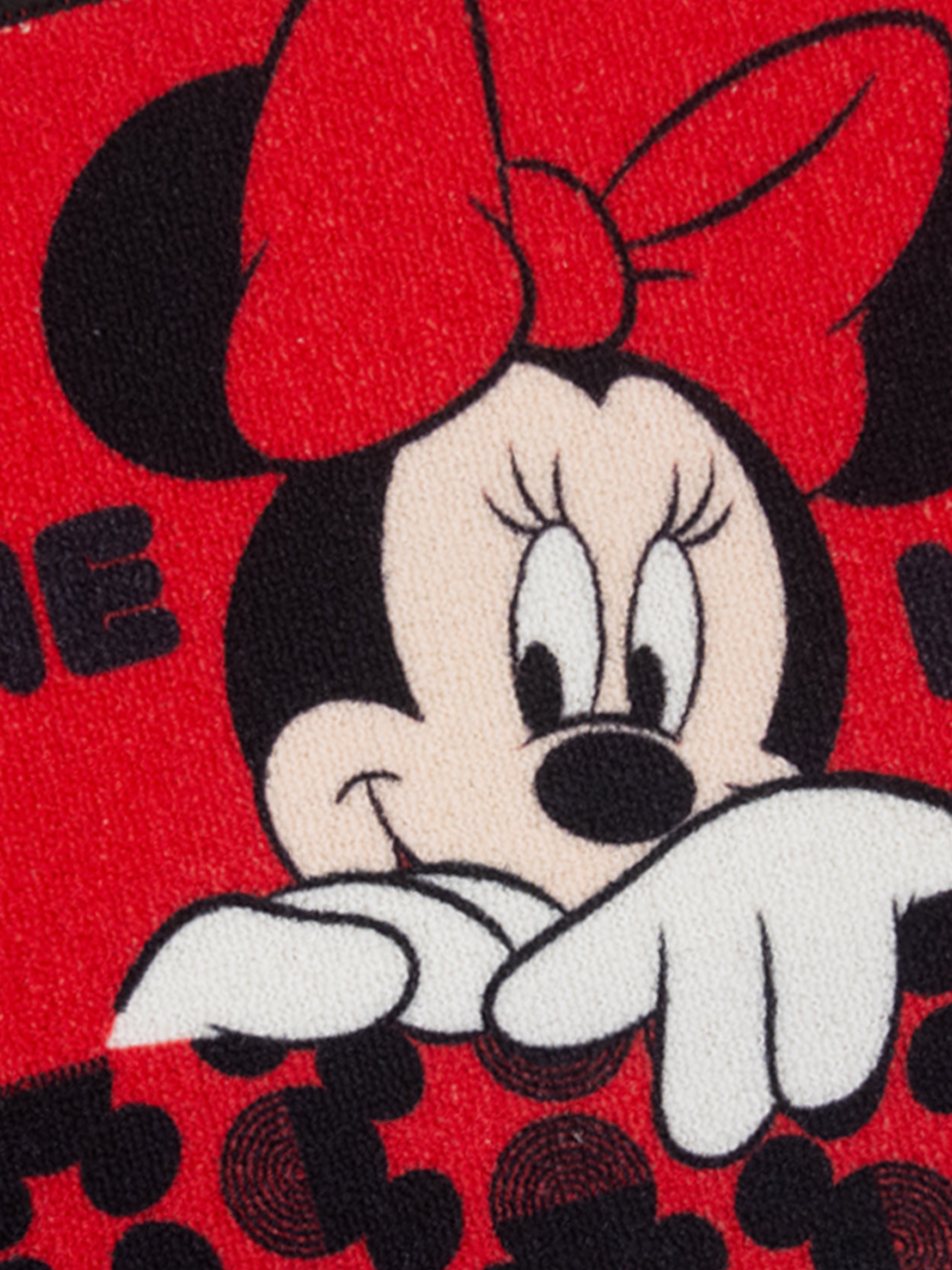 Mickey Mouse red and black with Minnie Mouse multicolor doormats by Athom Living, nylon, 37x57 cm, anti skid latex backing, pack of 2.