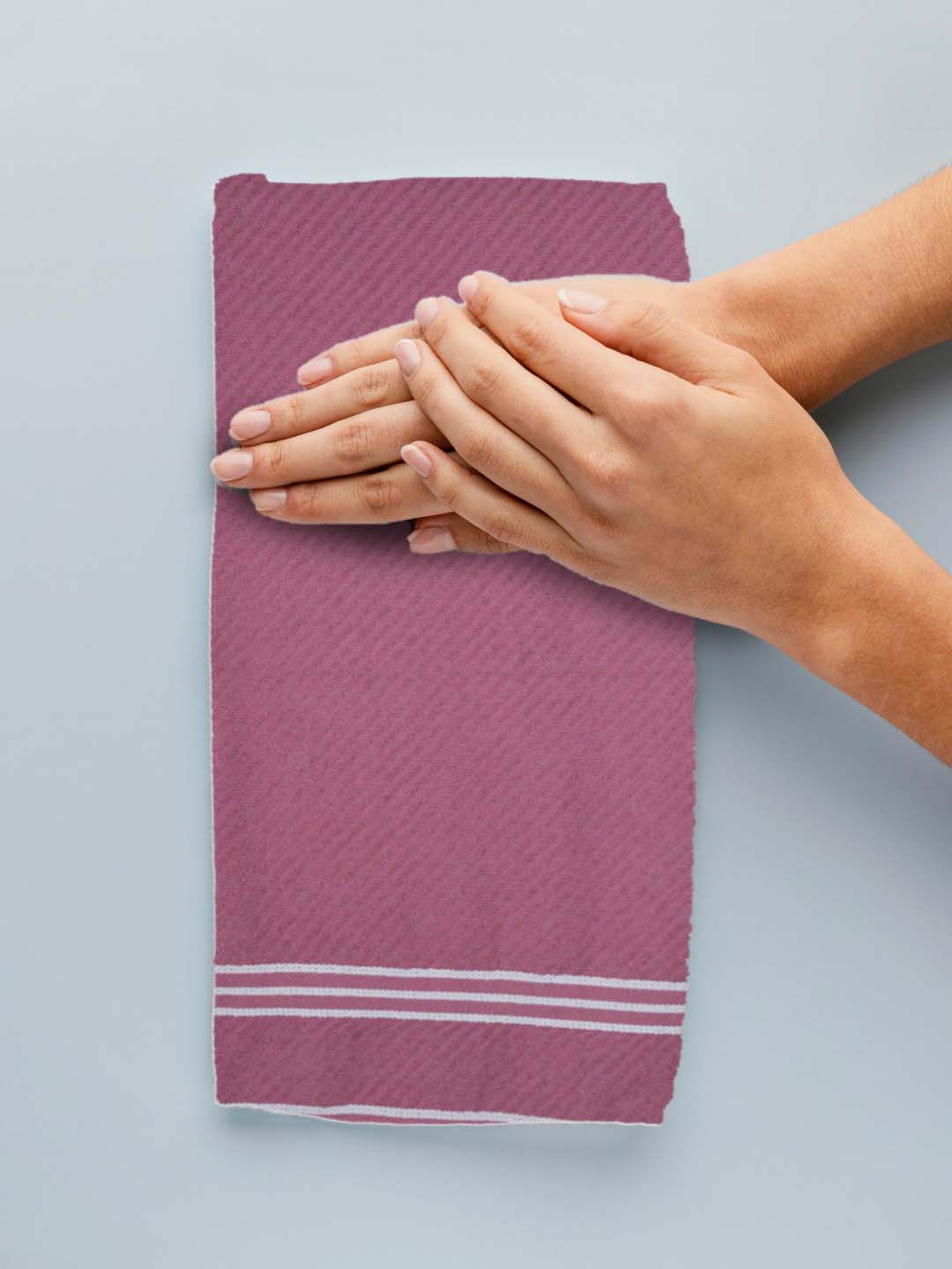 Soft & absorbent Athom Living Diagonal Stripe Terry Towel set of 4. Premium quality cotton towels for bathrooms, gyms, travel & multipurpose use.