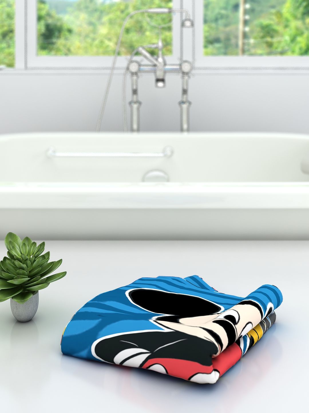 Athom Living Disney Mickey Mouse kids bath towel, 60x120 cm, crafted in 350 GSM cotton for quick drying and lasting softness after every bath.