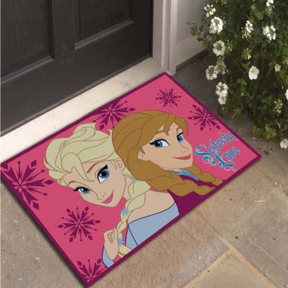 Embrace Sisterly Love with Disney's Frozen Pink Kids Door Mat