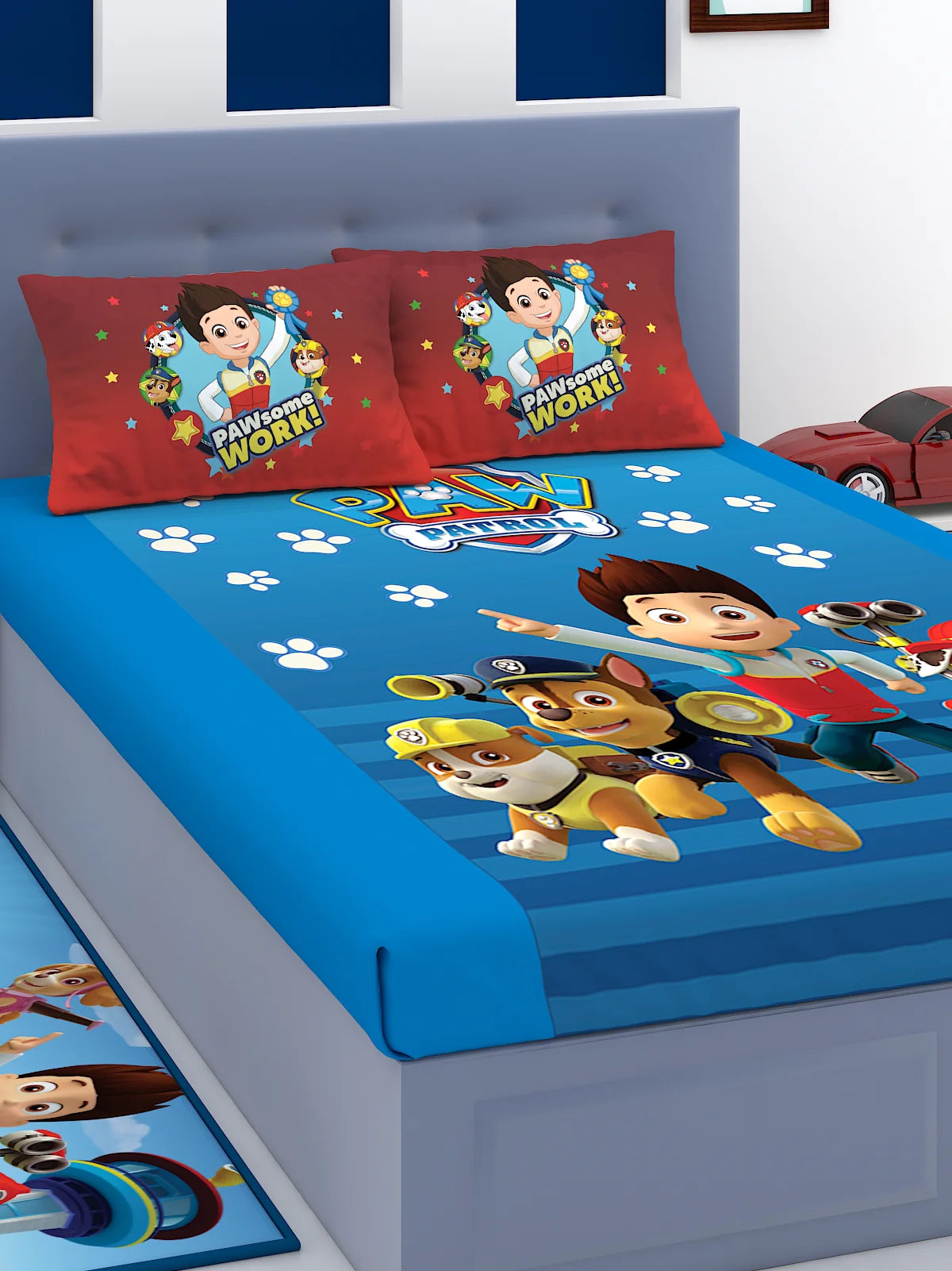 Athom Living Paw Patrol Cotton Double Kids Bedsheet Set