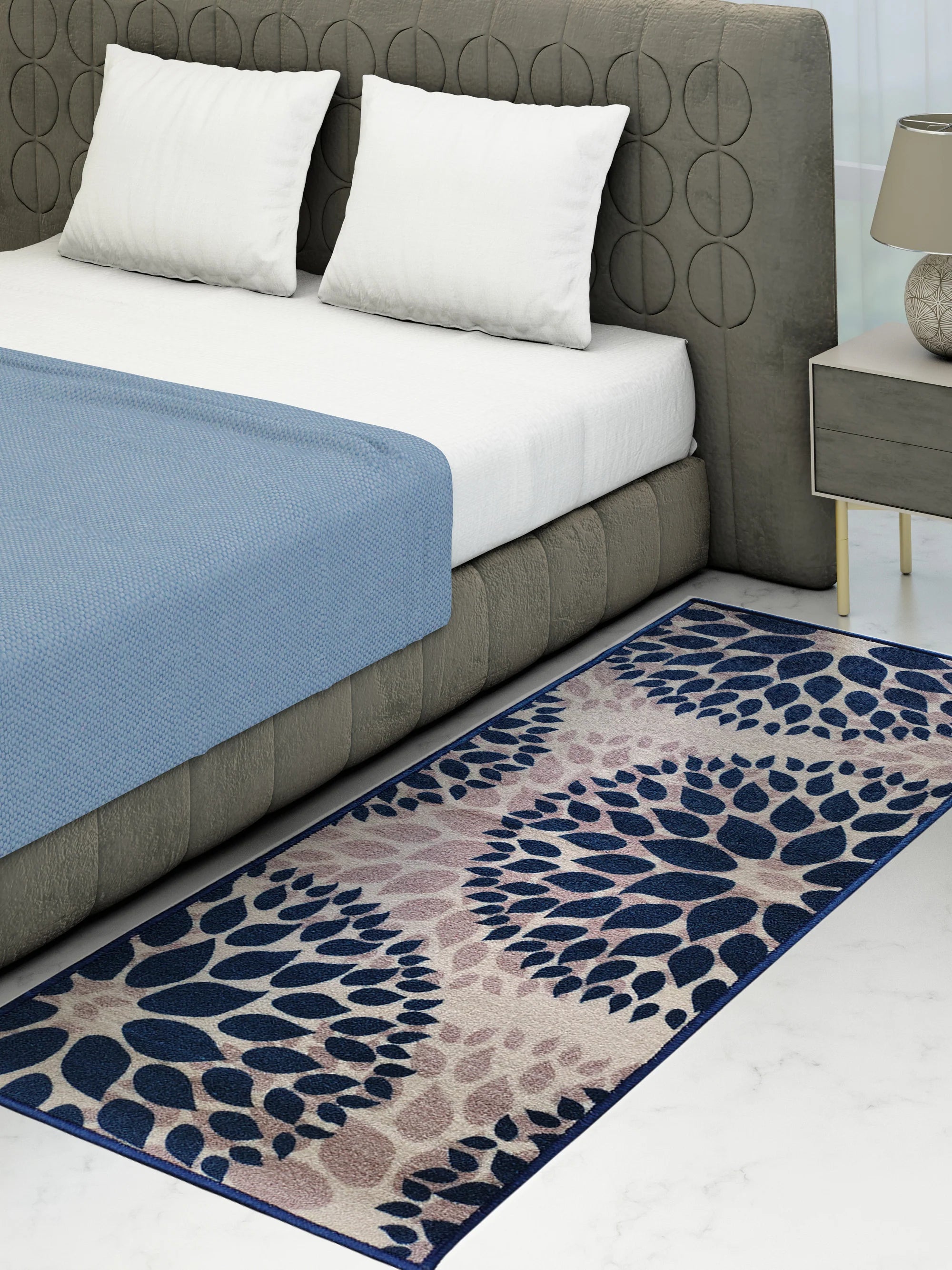 Athom Living Angel Blue Premium Anti Slip Printed Runner Carpet