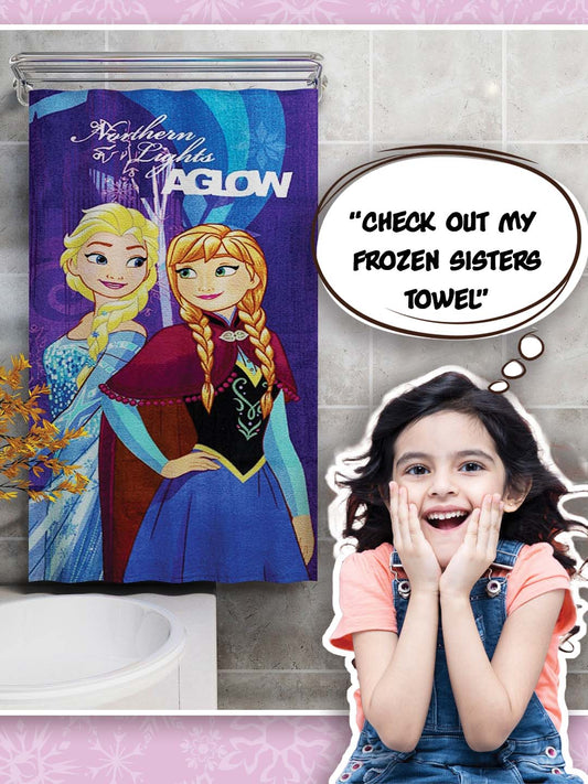 Disney Northern Lights AGLOW Frozen Kids Cotton Bath Towel 350 GSM 60x120 Cm