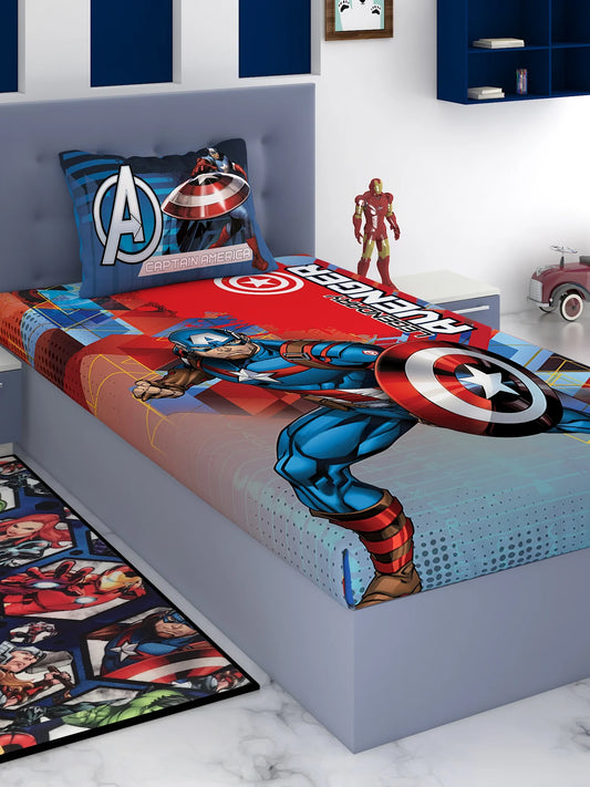 Marvel Legendary Captain America Cotton Single Bedsheet Set