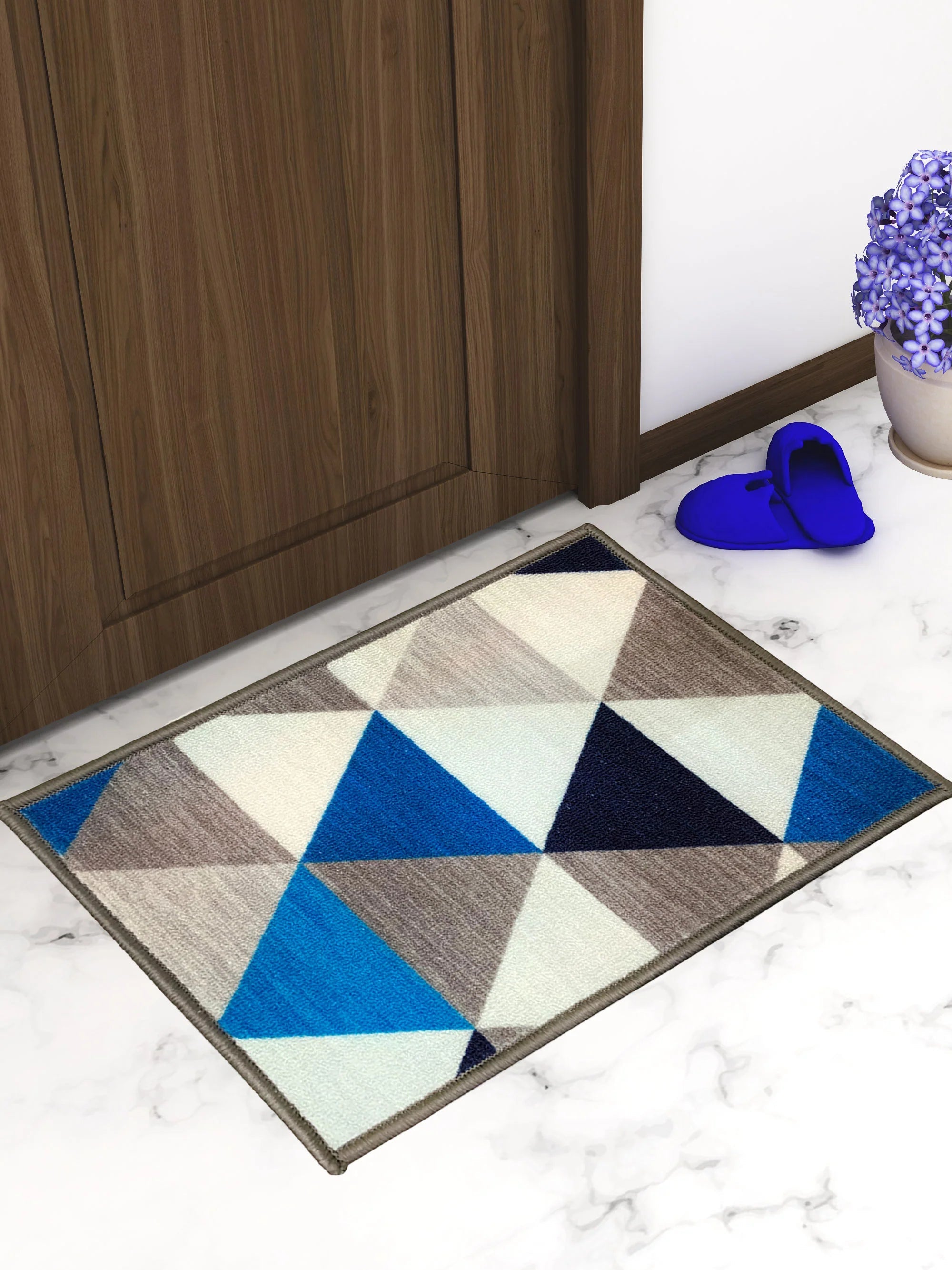 Athom Living Angel Blue Premium Anti Slip Printed Door Mat - Athom Living