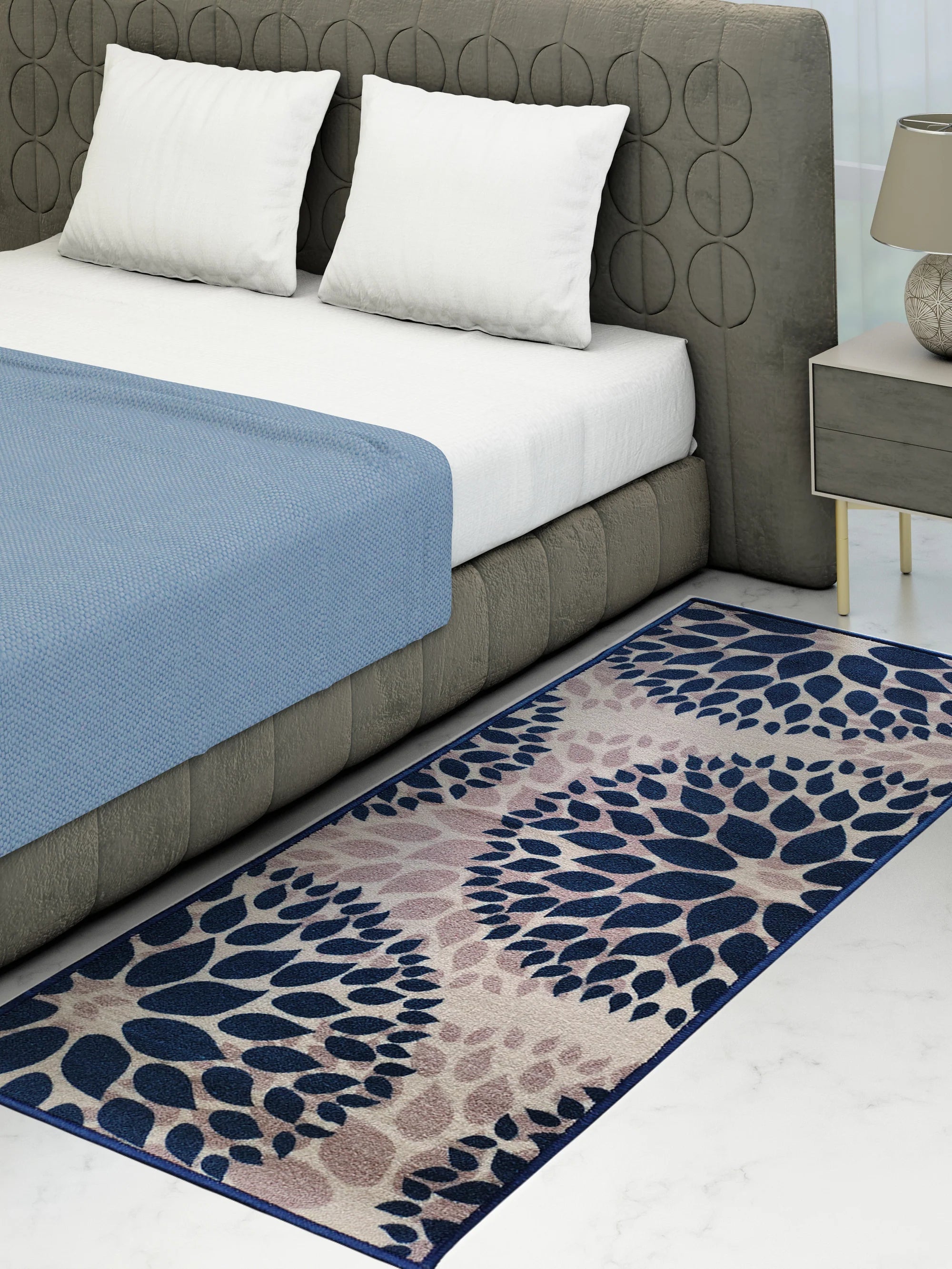 Athom Living Angel Blue Premium Anti Slip Printed Runner Carpet - Athom Living