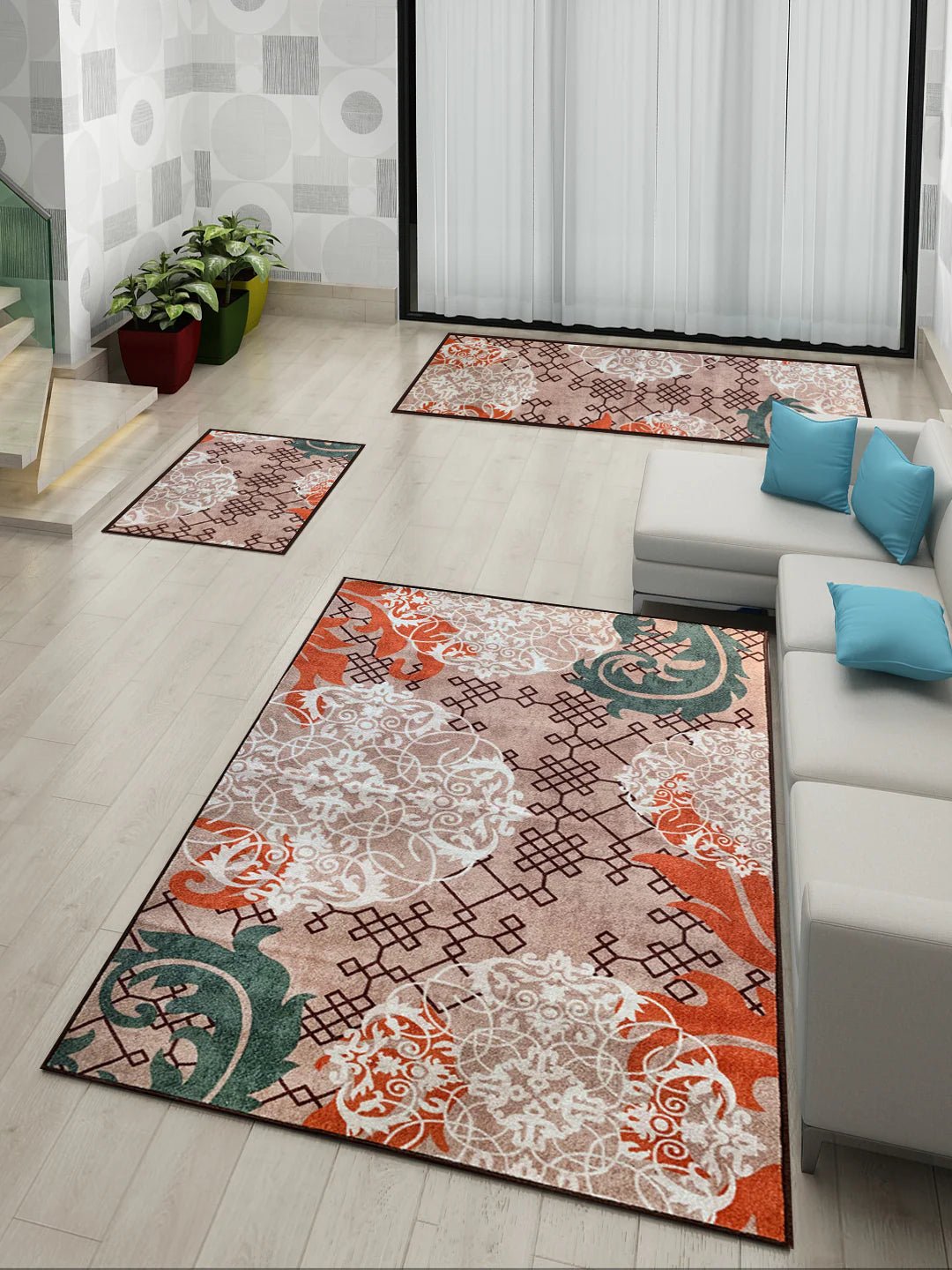 Athom Living Aristrocrat Premium Anti Slip Printed Doormat, Runner & Carpet Set - Athom Living