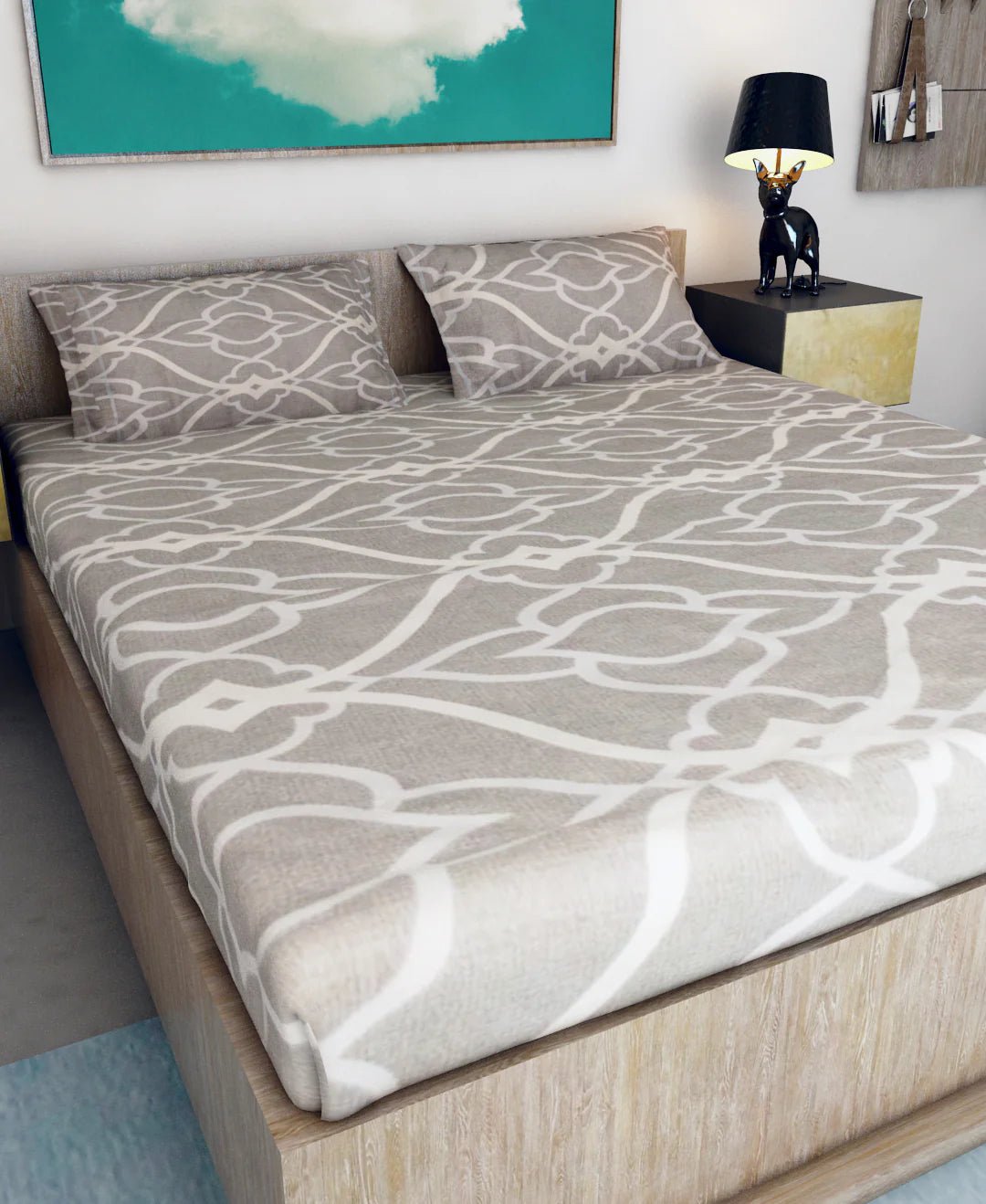 Athom Living Coral & Reef Premium Micro Peach Printed Double Bed Extra Large King Size Bedsheet: Dive into Luxury and Serenity - Athom Living