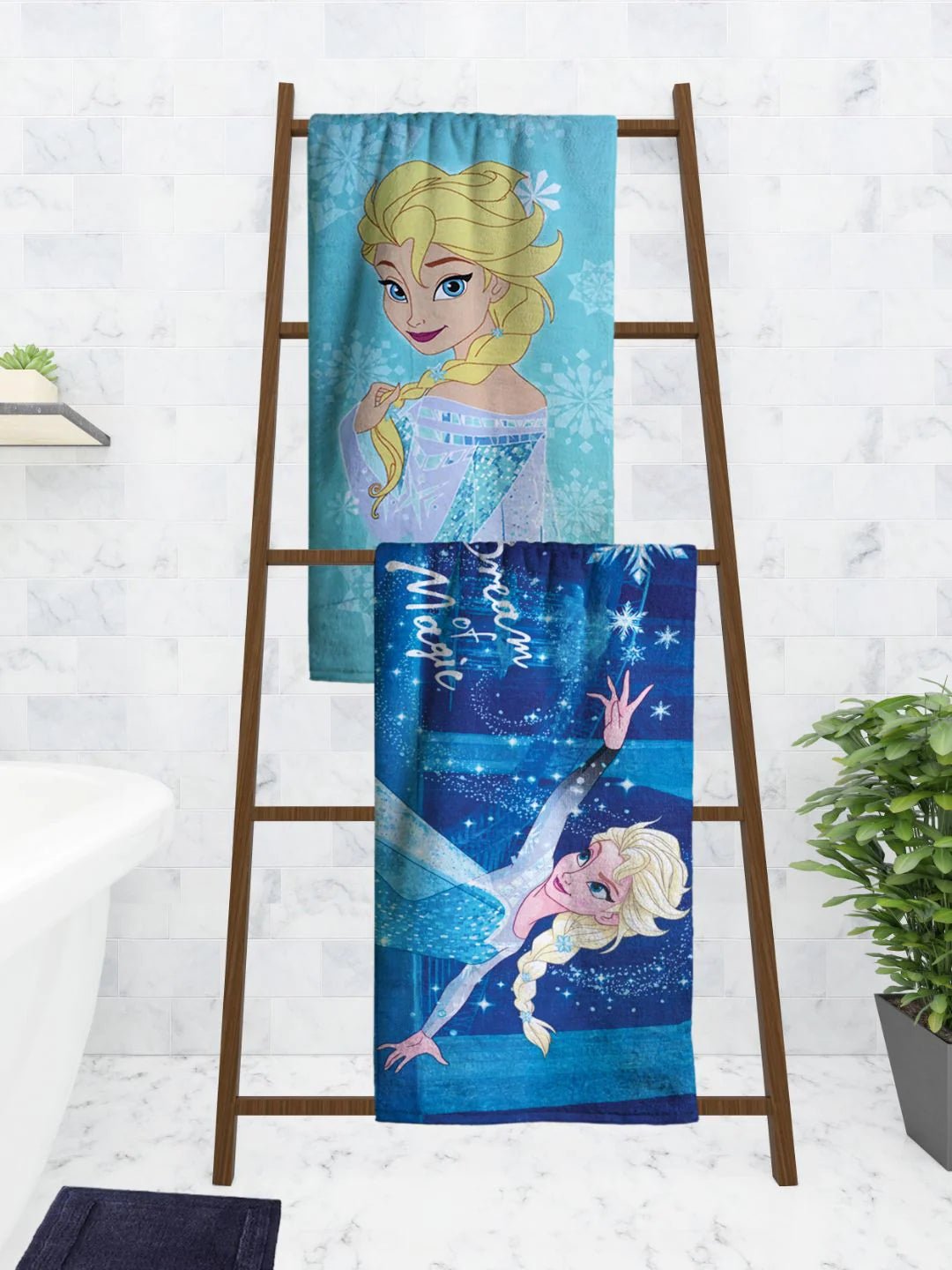 Athom Living Disney Frozen Dream Of Magic Elsa Kids Bath Towel 60x120 Cm Pack Of 2 - Athom Living