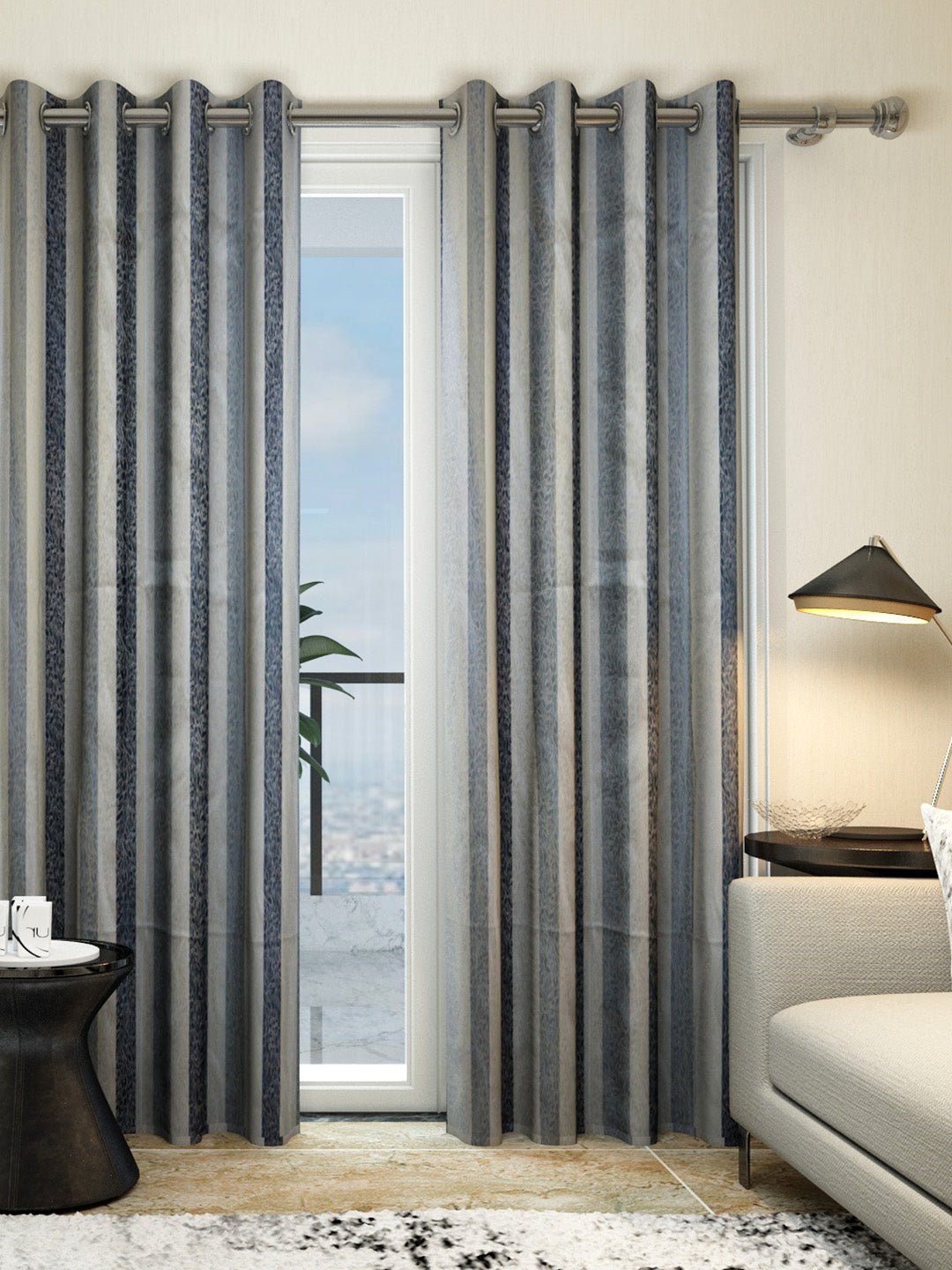 "Athom Living Dream Collection Beige Leaf Pattern Colorful Door Drapes 1.15m x 2.14m - Set of 2, Enhance Your Space with Vibrant Coverings, Perfect for Home Decor and Privacy" - Athom Living