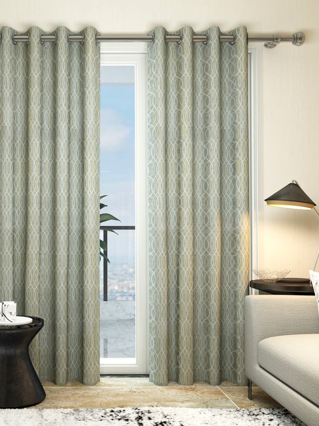 "Athom Living Dream Collection Green Spiral Pattern Colorful Door Drapes 1.15m x 2.14m - Set of 2, Enhance Your Space with Vibrant Coverings, Perfect for Home Decor and Privacy" - Athom Living