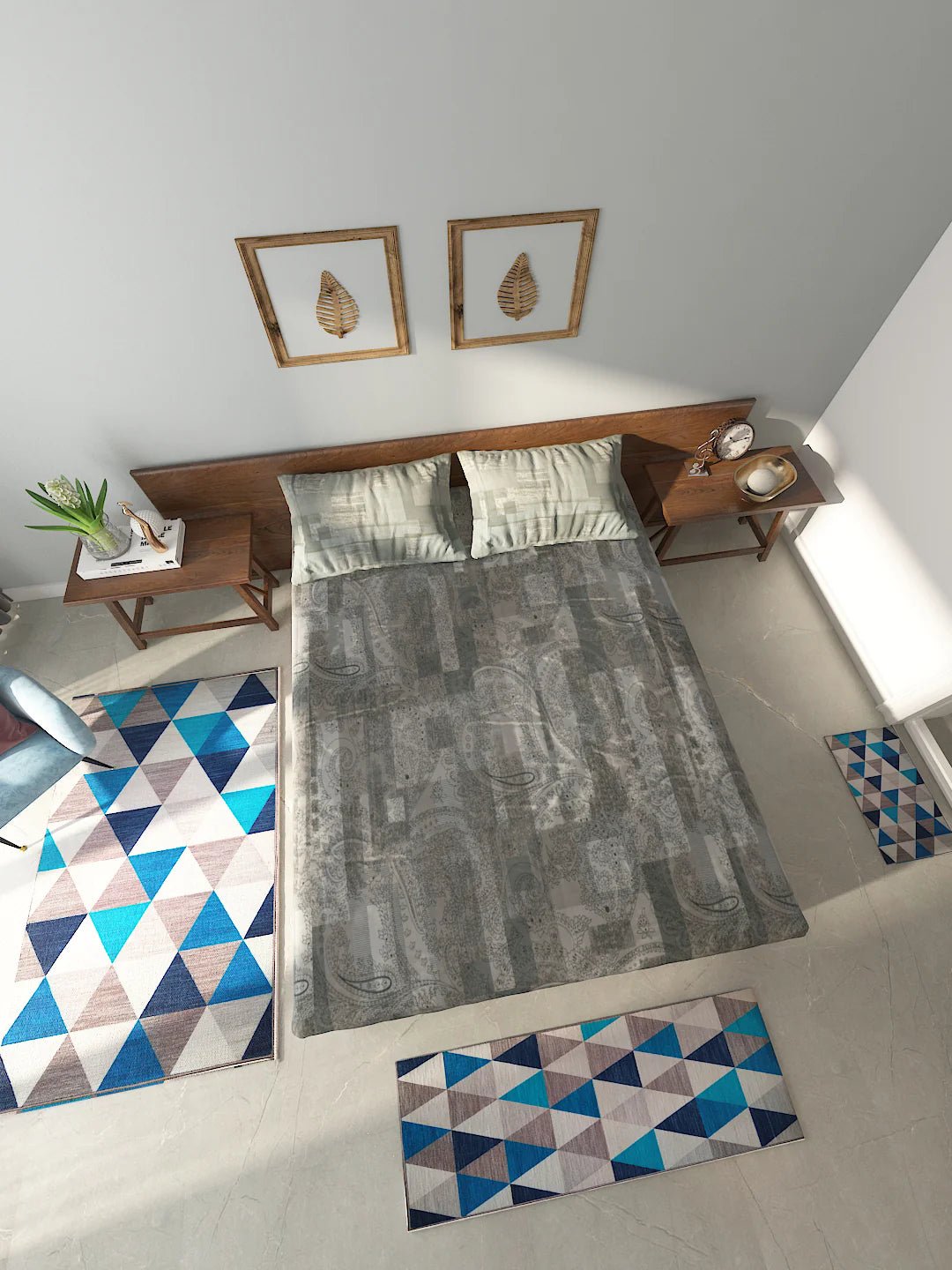 Athom Living Essential Double Bedsheet Sheet With Carpet Combo - Athom Living