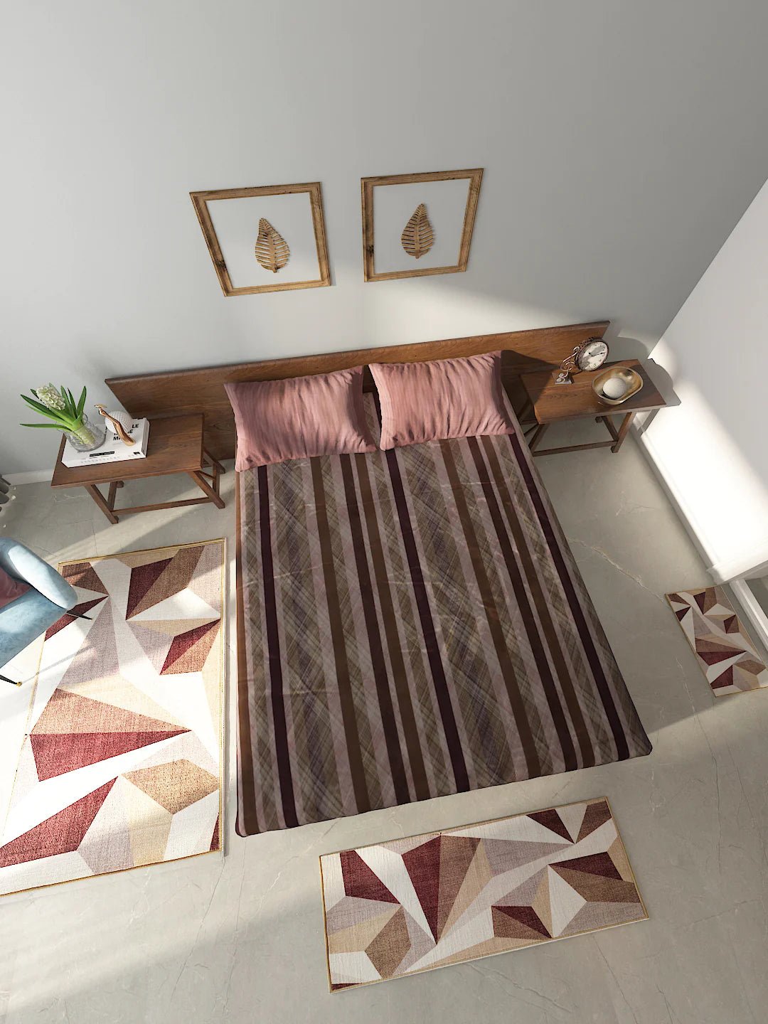 Athom Living Essential Double Bedsheet Sheet With Carpet Combo - Athom Living