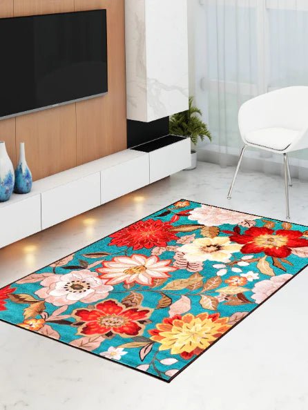 Athom Living Floral Love Premium Anti Slip Printed Carpet - Athom Living