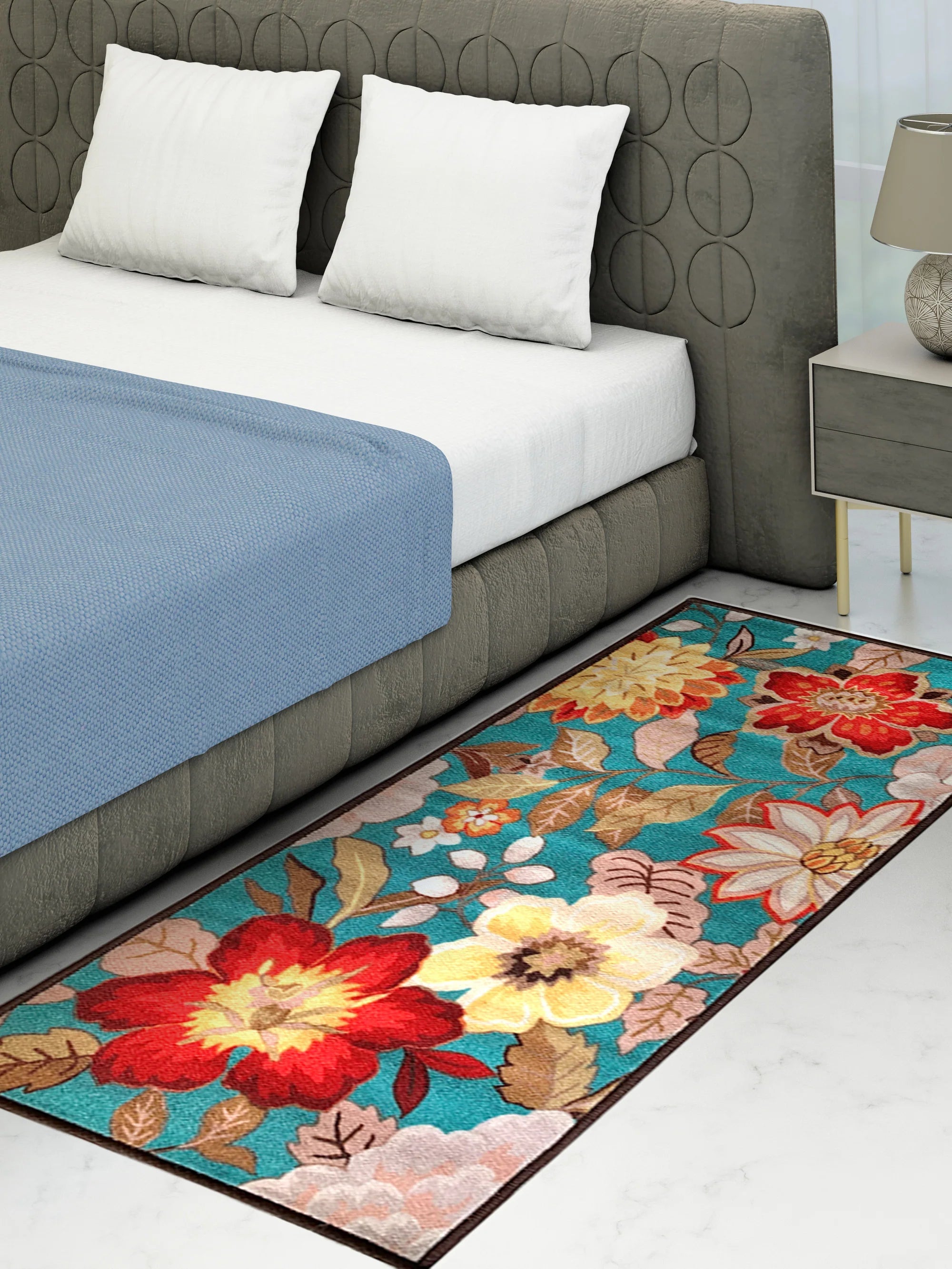 Athom Living Floral Love Premium Anti Slip Printed Runner Carpet - Athom Living
