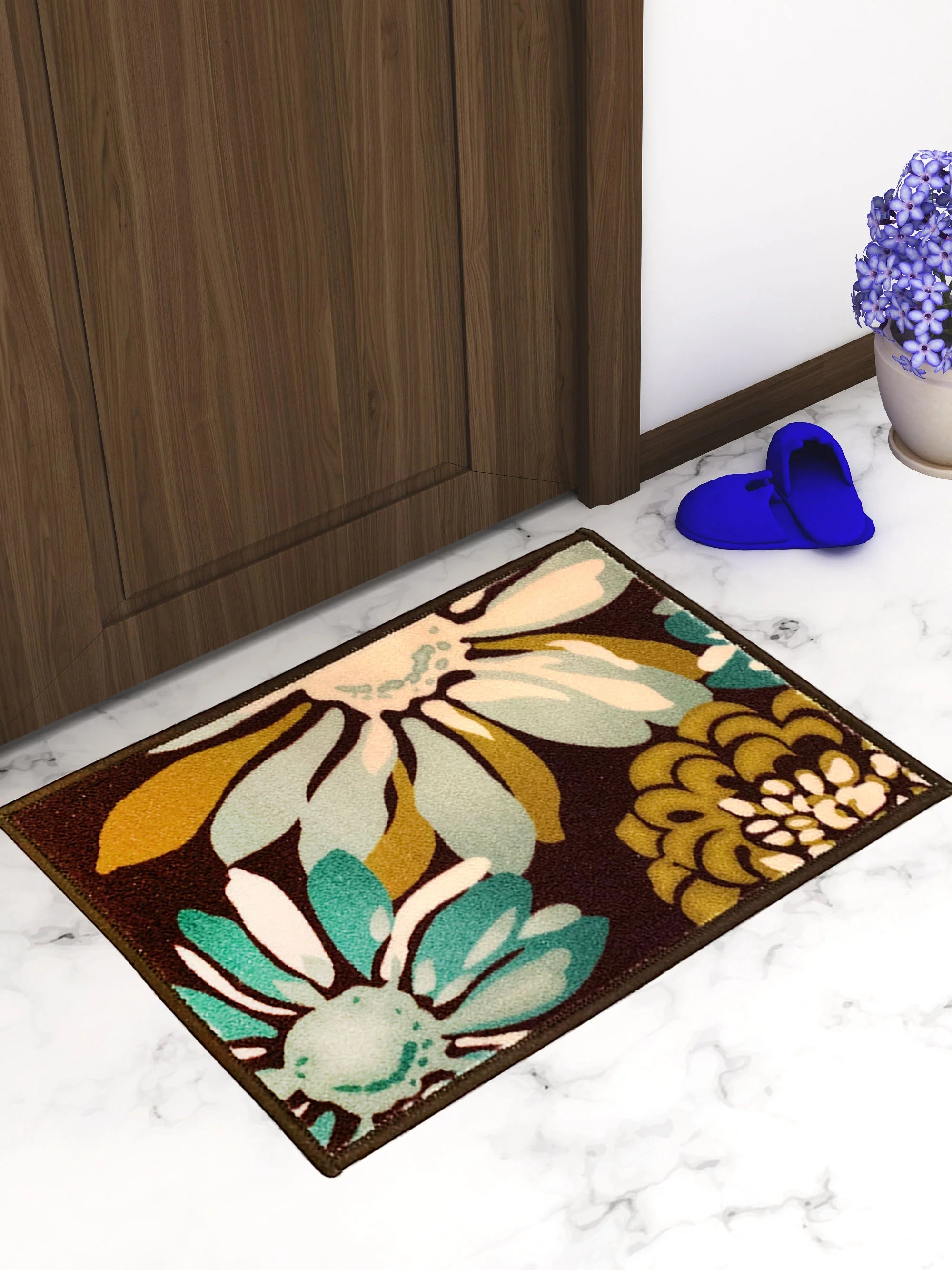 Athom Living Flower Canvas Premium Anti Slip Printed Door Mat - Athom Living