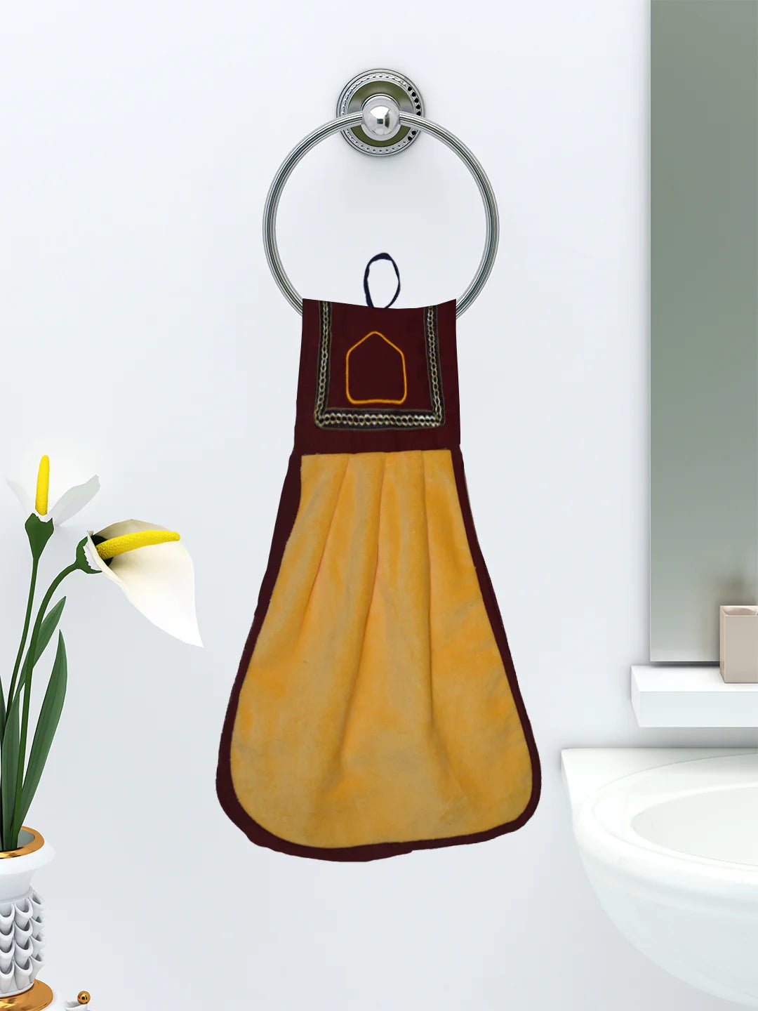 Athom Living Loop Hanging Cotton Washbasin Towel For Kitchen And Bathroom - Athom Living