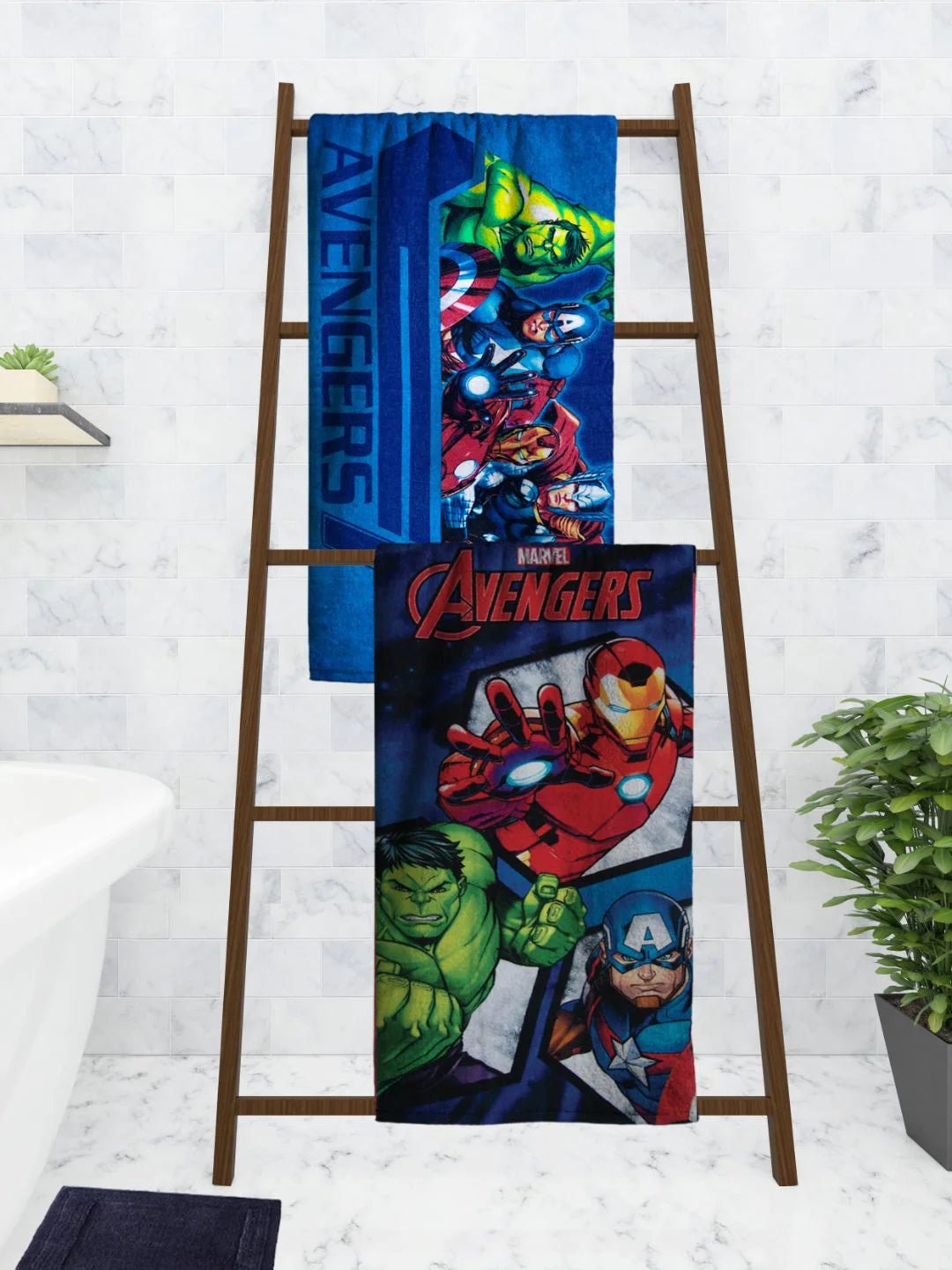 Athom Living Marvel Avengers Kids Bath Towel 60x120 Cm Pack Of 2 - Athom Living