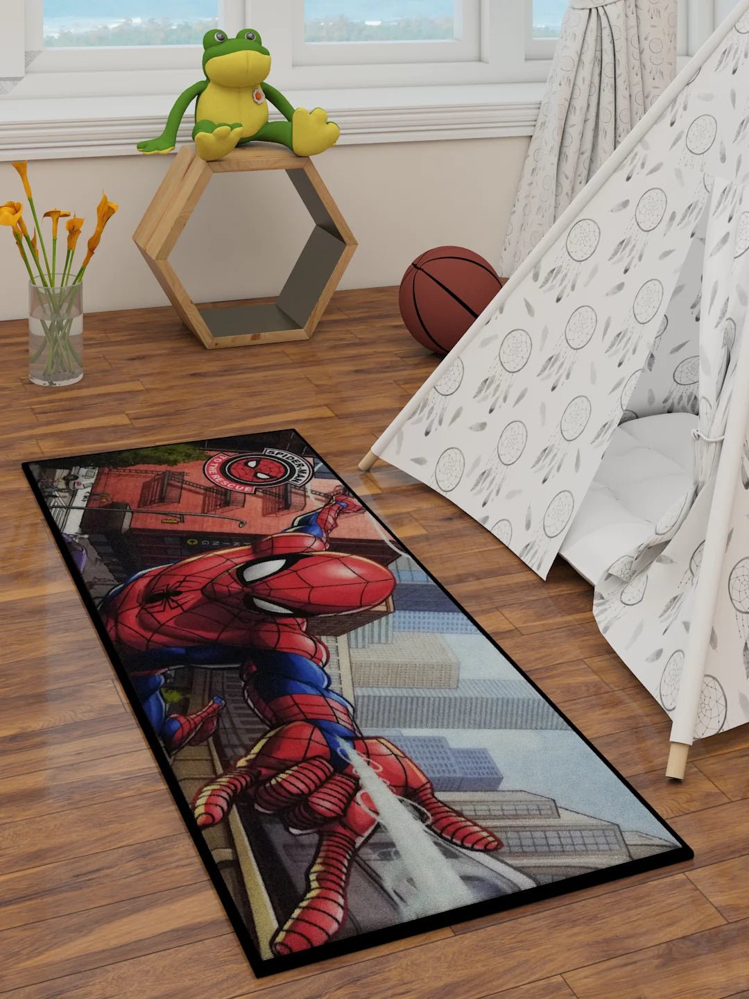 Athom Living Marvel Spiderman Kids Runner Carpet 2ftx4.5ft - Athom Living