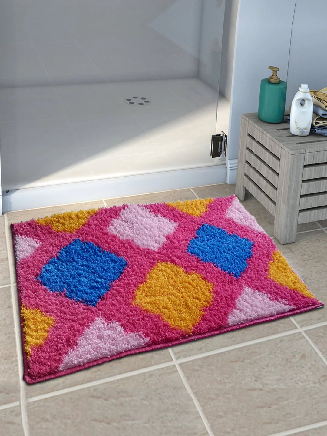 Athom Living Multi Micro Designer Soft Anti Slip Bath Mat - Athom Living