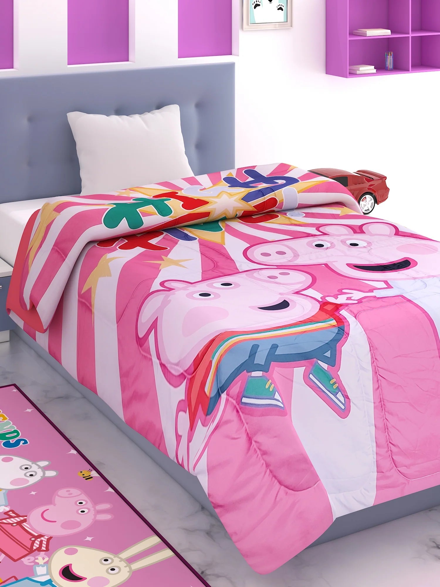 Athom Living Peppa Pig High Five Kids Comforter 380 GSM 135x220 Cm - Athom Living