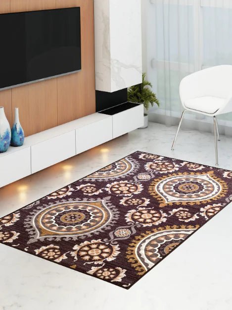 Athom Living Persian Brown Premium Anti Slip Printed Carpet - Athom Living