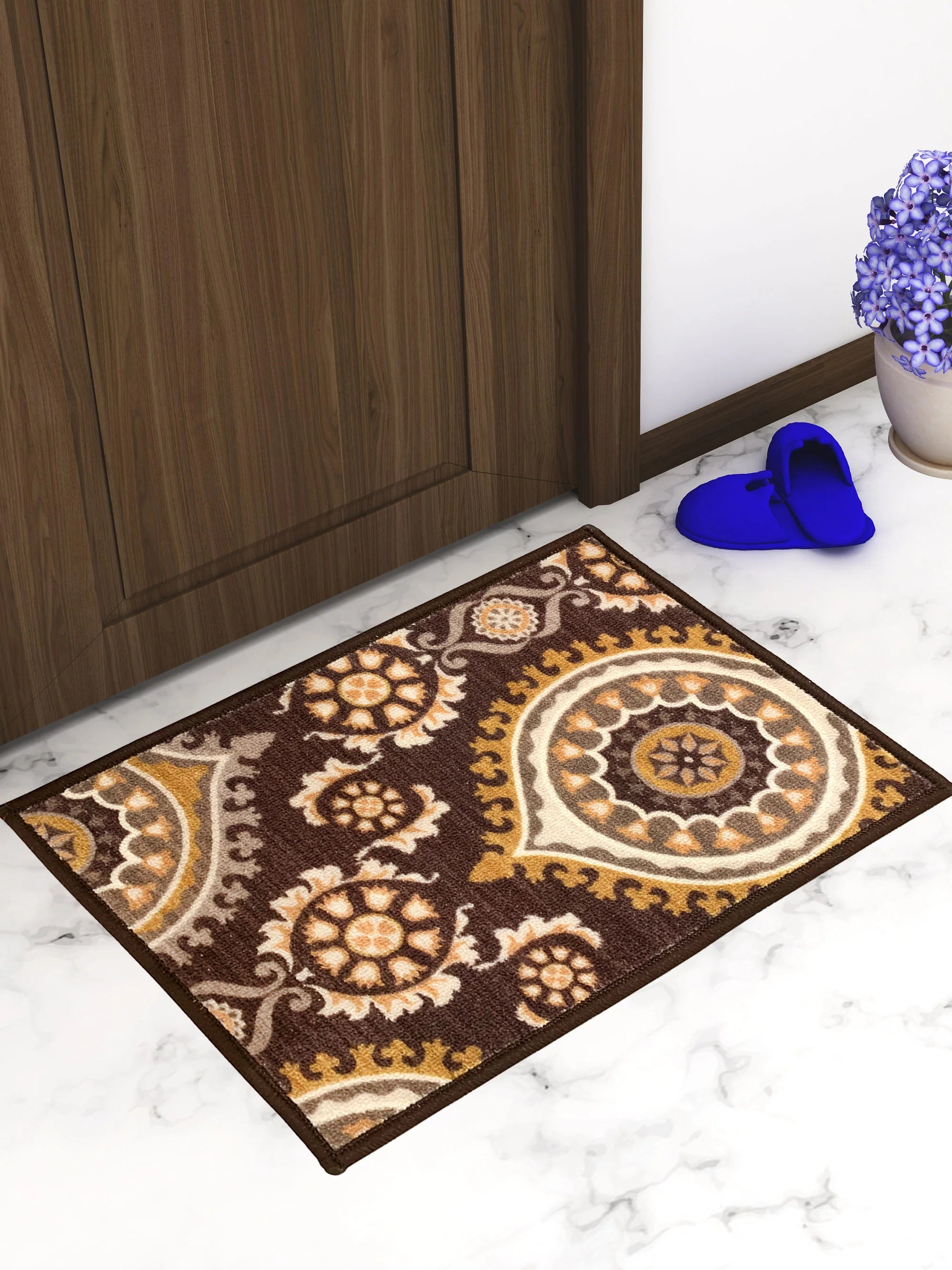 Athom Living Persian Brown Premium Anti Slip Printed Door Mat - Athom Living