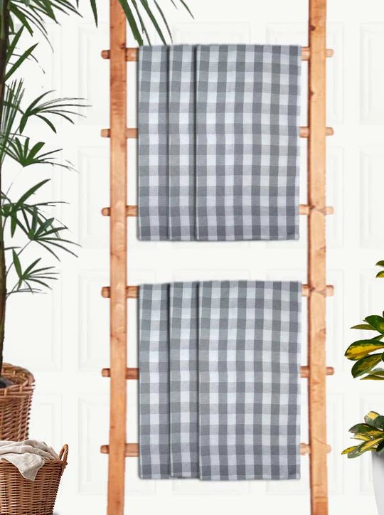 Athom Living Premium Bath Towel 75 x 650 cm Pack of 6 Waffle Towel,Ultra Absorbent, Quick Dry, and Durable - Ideal for Spa, Gym, and Everyday Use, Light Grey color - Athom Living