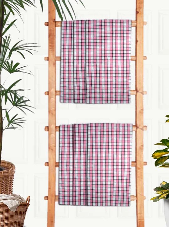 Athom Living Premium Bath Towel 75 x 650 cm Pack of 6 Waffle Towel,Ultra Absorbent, Quick Dry, and Durable - Ideal for Spa, Gym, and Everyday Use, Pink color - Athom Living