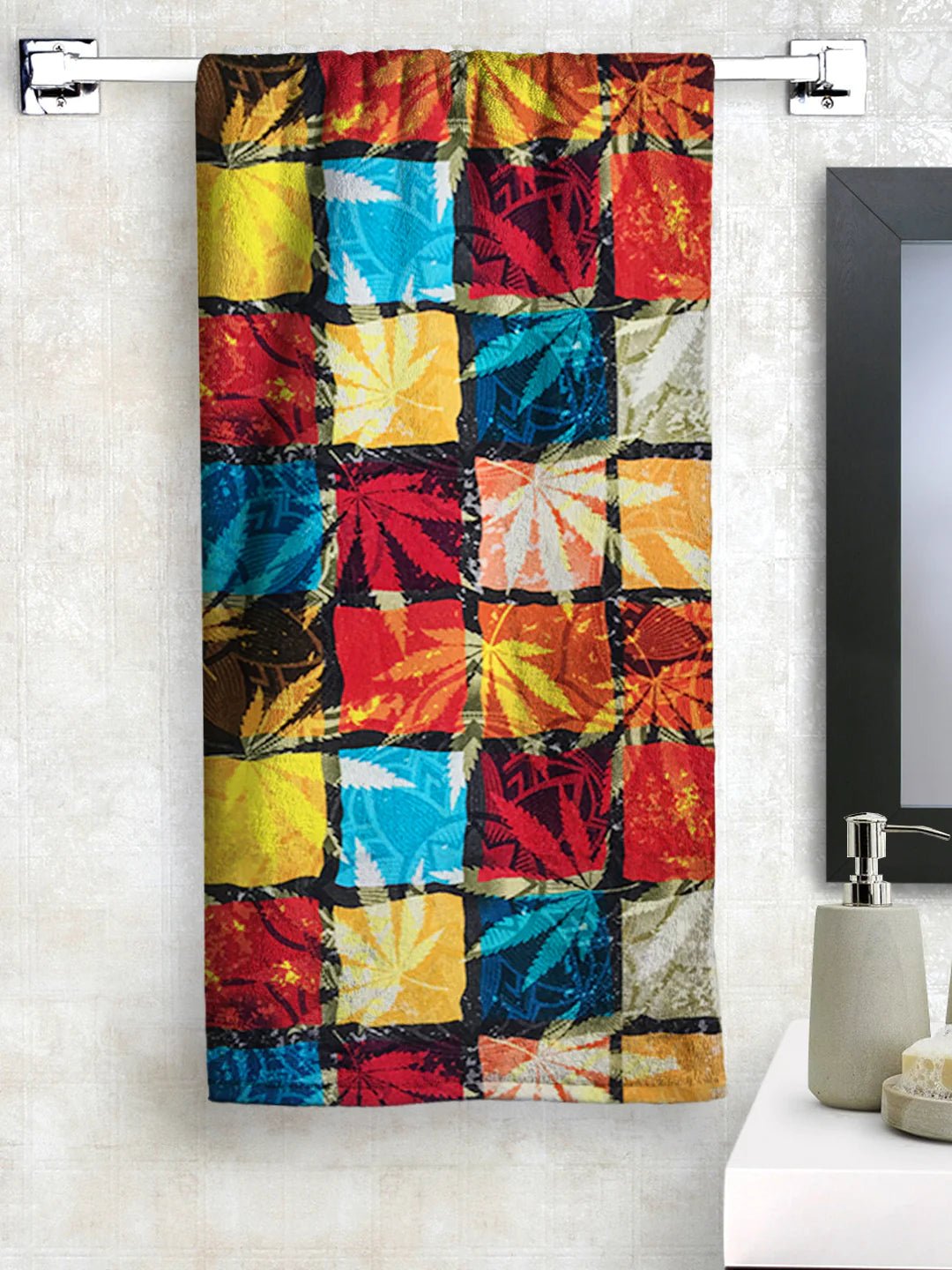 Athom Living Vibrant Cotton Printed Bath Towel- Large - Athom Living
