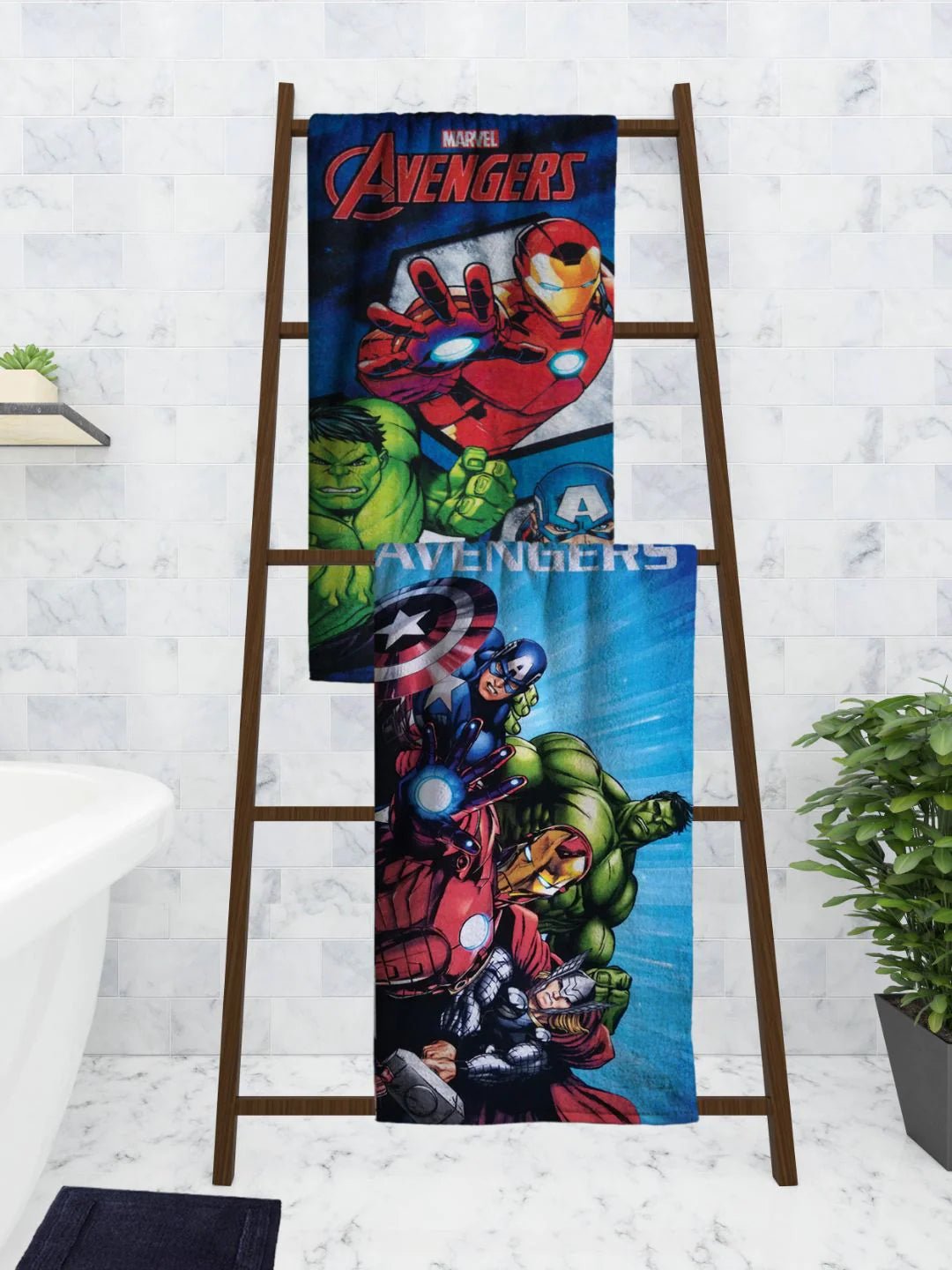 Athom Trendz Marvel Avengers Kids Bath Towel 60x120 Cm Pack Of Two - Athom Living