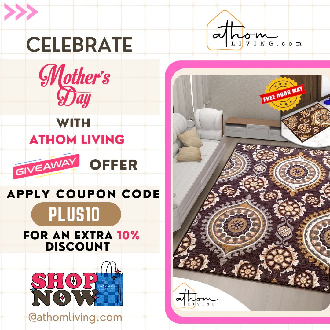 Athom Trendz Persian Brown Premium Anti Skid Carpet 150x240 Cm - Athom Living