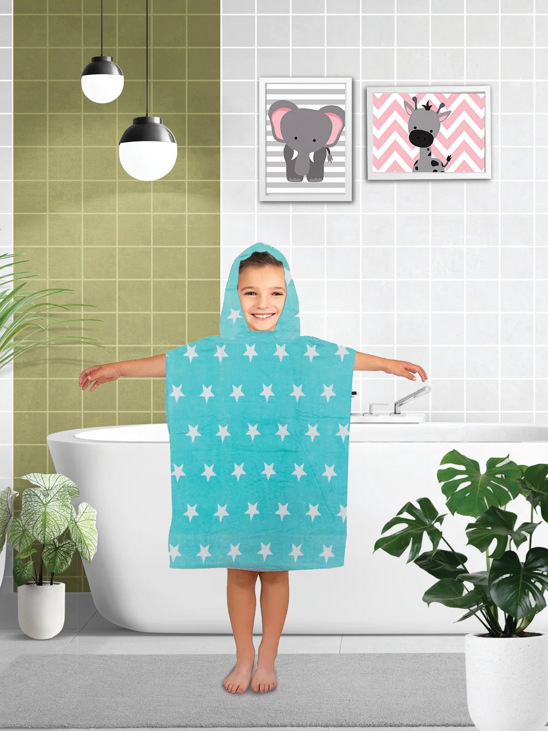 Athom Trendz Super Star Kids Hooded Bath Towel Poncho 60x120 Cm - Athom Living