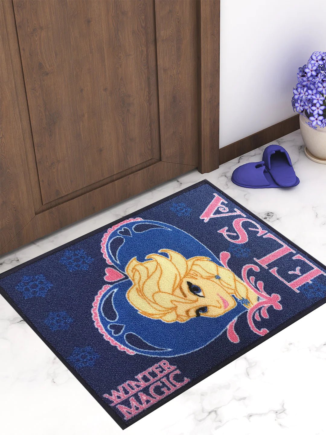 Disney Frozen Elsa Winter Magic Blue Kids Door Mat 37x57 Cm - Athom Living