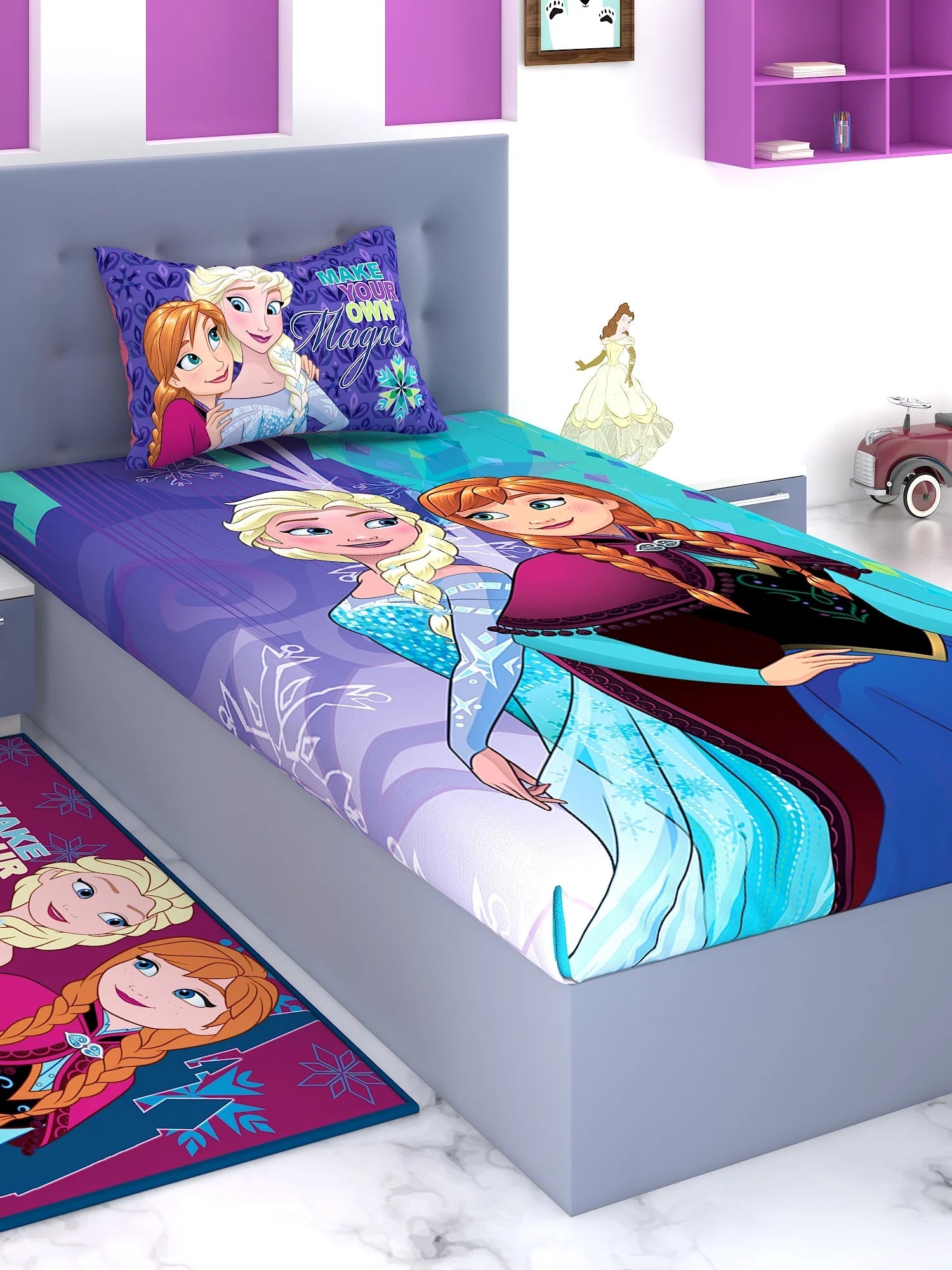 Disney Frozen Make Your Own Magic Cotton Single Bedsheet Set - Athom Living