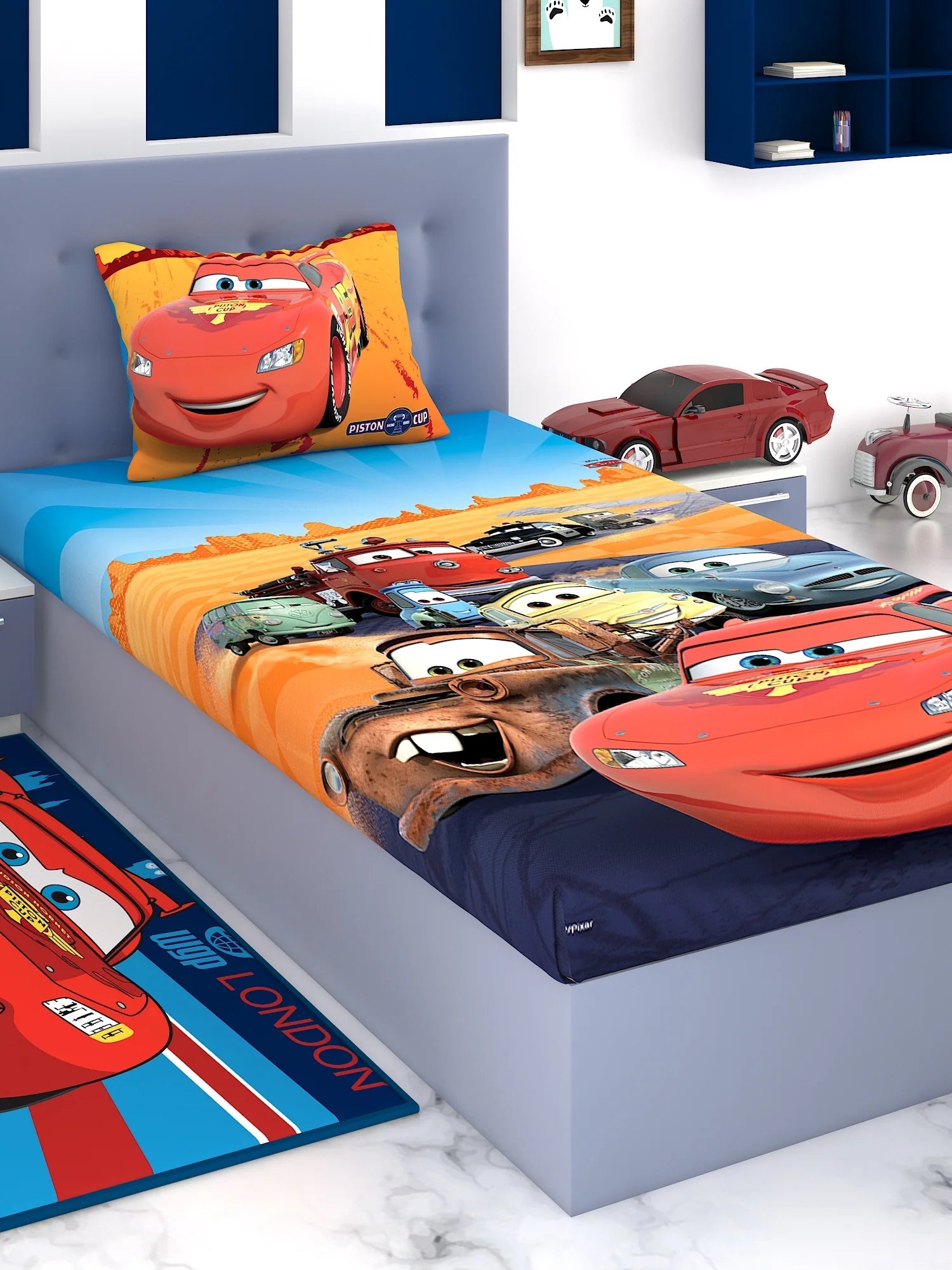 Disney Piston Cups Cars Cotton Single Bedsheet Set - Athom Living