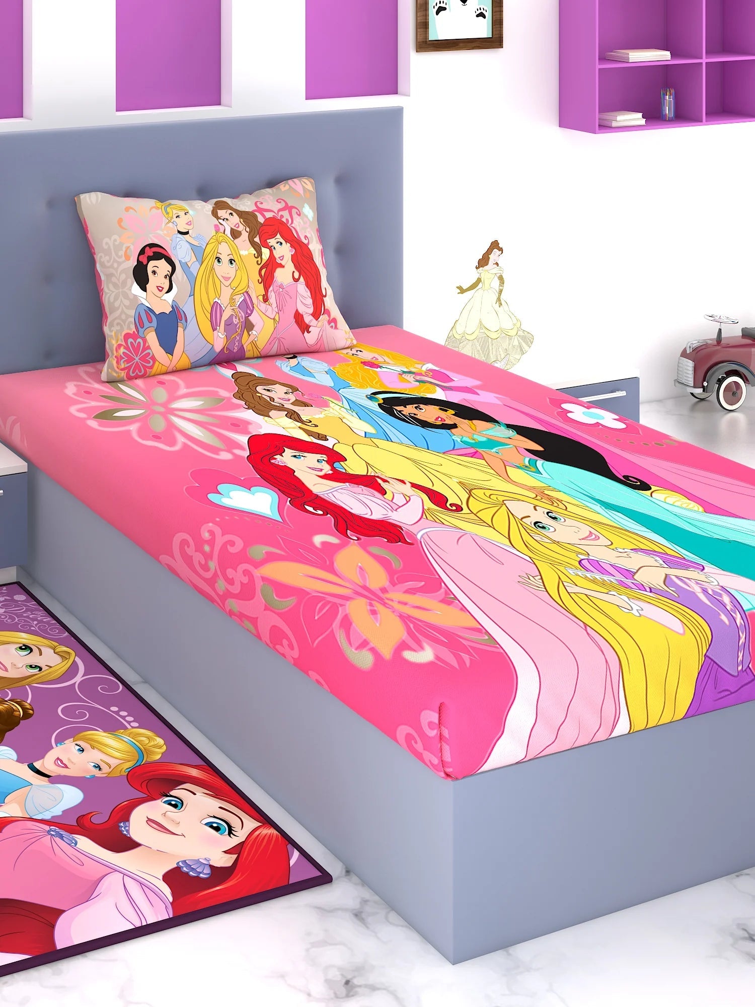 Disney Princess Group Cotton Single Bedsheet Set - Athom Living