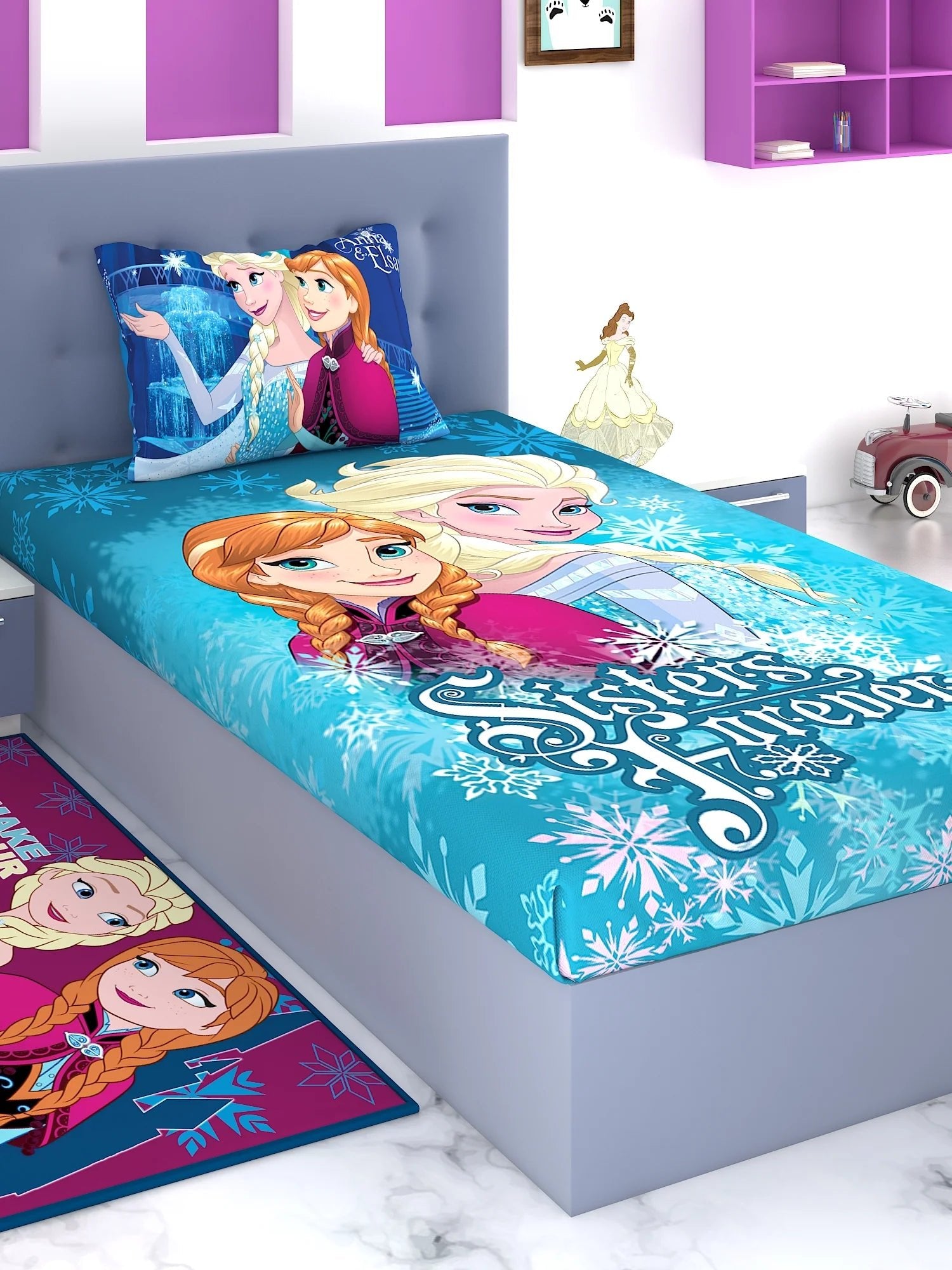 Disney's Frozen Sisters Forever Cotton Bedsheet Set: A Tribute to Timeless Bond - Athom Living