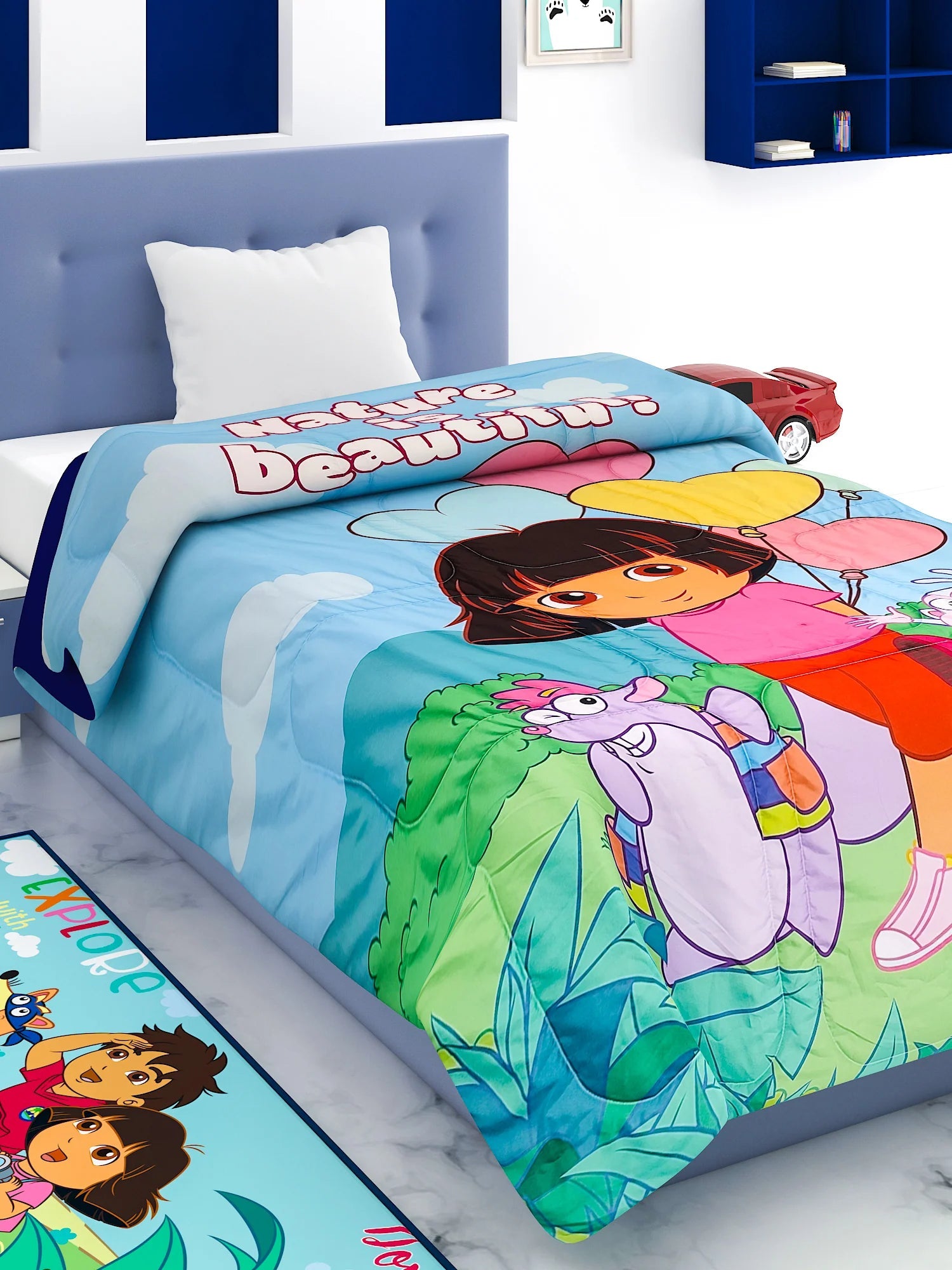 Dora Nature Is Beautiful Kids Comforter 300 GSM 135x220 Cm - Athom Living